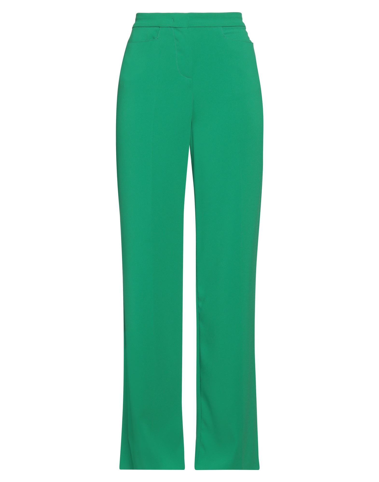 크레이프, 장식 부착 없음, 솔리드 컬러, 하이 웨이스트, 플레어 레그 스타일, 레귤러 핏, 훅&아이, 지퍼 클로저, 멀티 포켓, 스트레치, 테일러드. 이미지