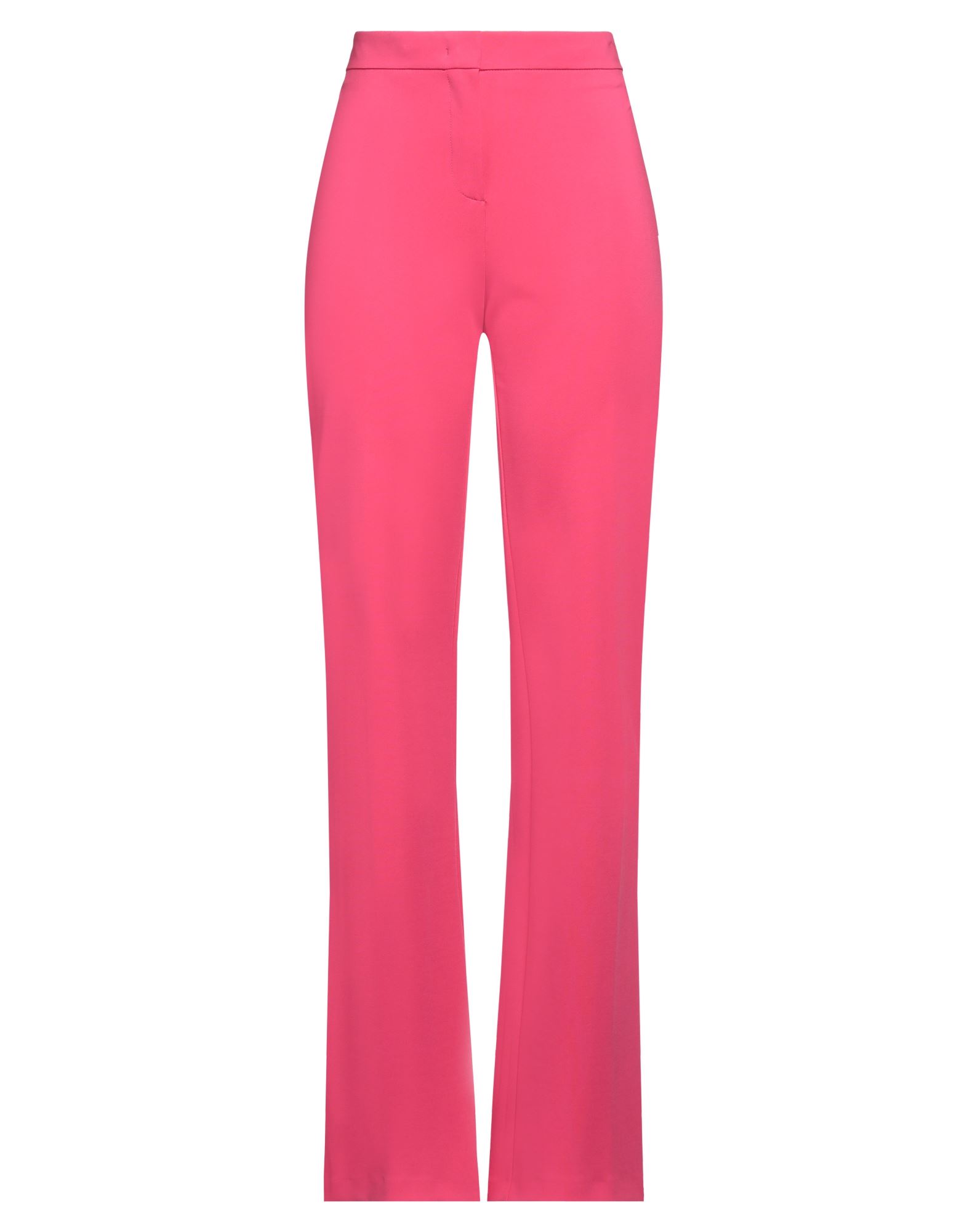 저지, 장식 부착 없음, 솔리드 컬러, 하이 웨이스트, 레귤러 핏, 지퍼 여밈, 후크 여밈, 포켓 없음, 스트레치, 세탁기 세탁 또는 드라이클리닝, 표백 금지, 건조기 사용불가, 플레어 팬츠. 이미지