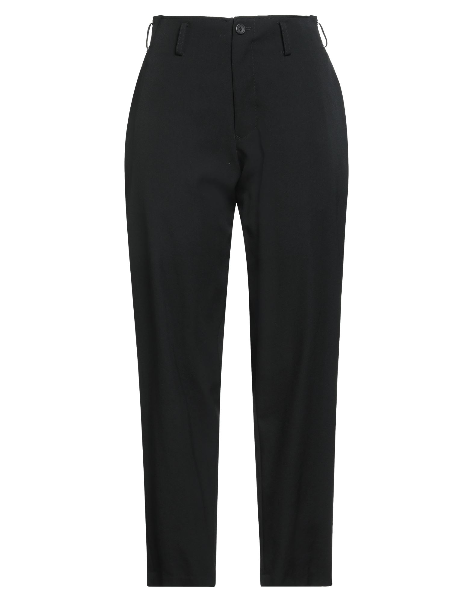 테이퍼드 팬츠, 크레이프, 솔리드 컬러, 장식 부착 없음, 하이 웨이스트, 레귤러 핏, 버튼 여밈, 지퍼 여밈, 멀티 포켓, 드라이클리닝, 표백 금지, 건조기 사용불가. 이미지