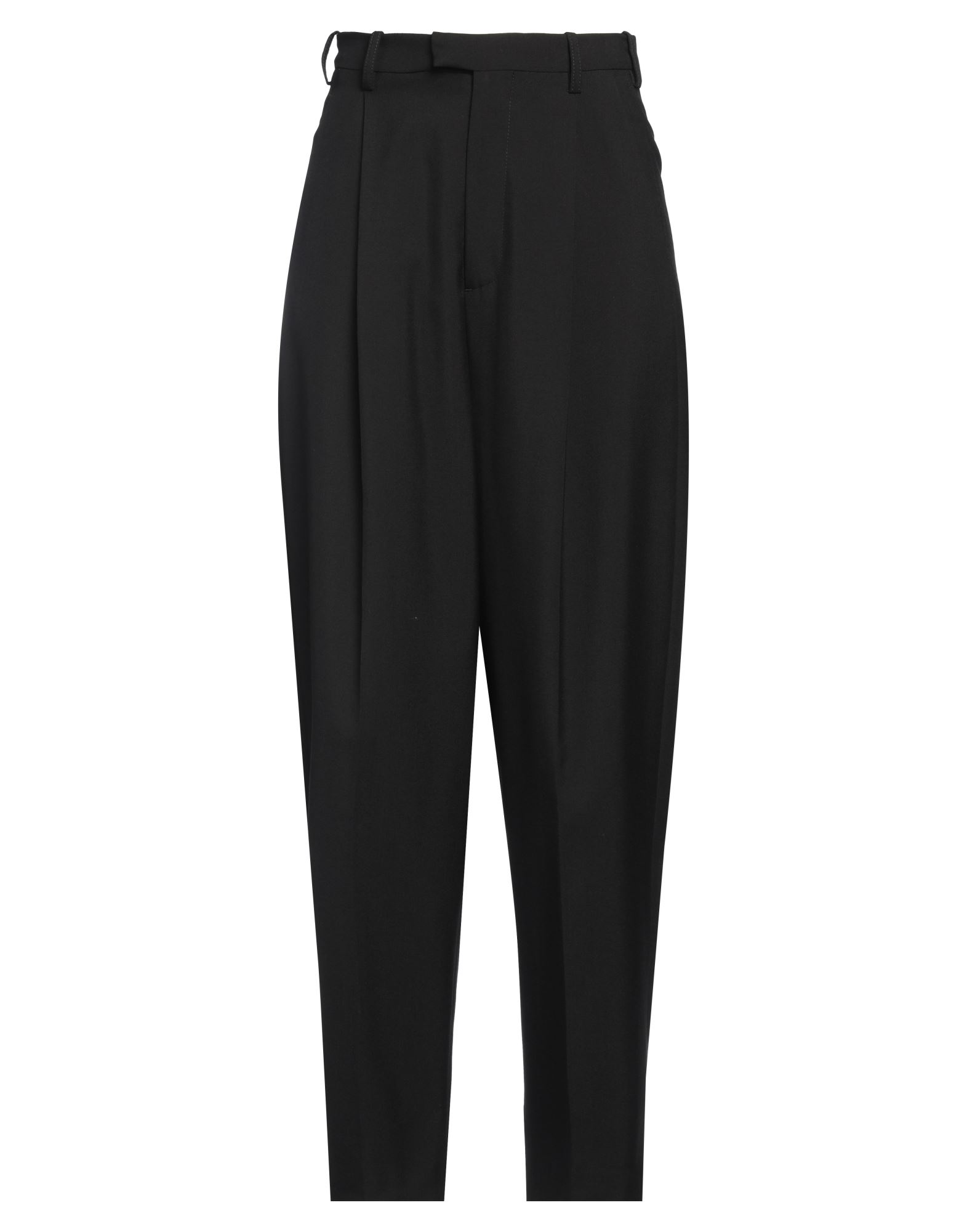 울 보일, 장식 부착 없음, 솔리드 컬러, 하이 웨이스트, 레귤러 핏, 1 버튼, 지퍼 여밈, 멀티 포켓, 드라이클리닝, 표백 금지, 건조기 사용불가, 테이퍼드 팬츠, 이 브랜드는 사이즈가 크게 나옵니다. 이미지