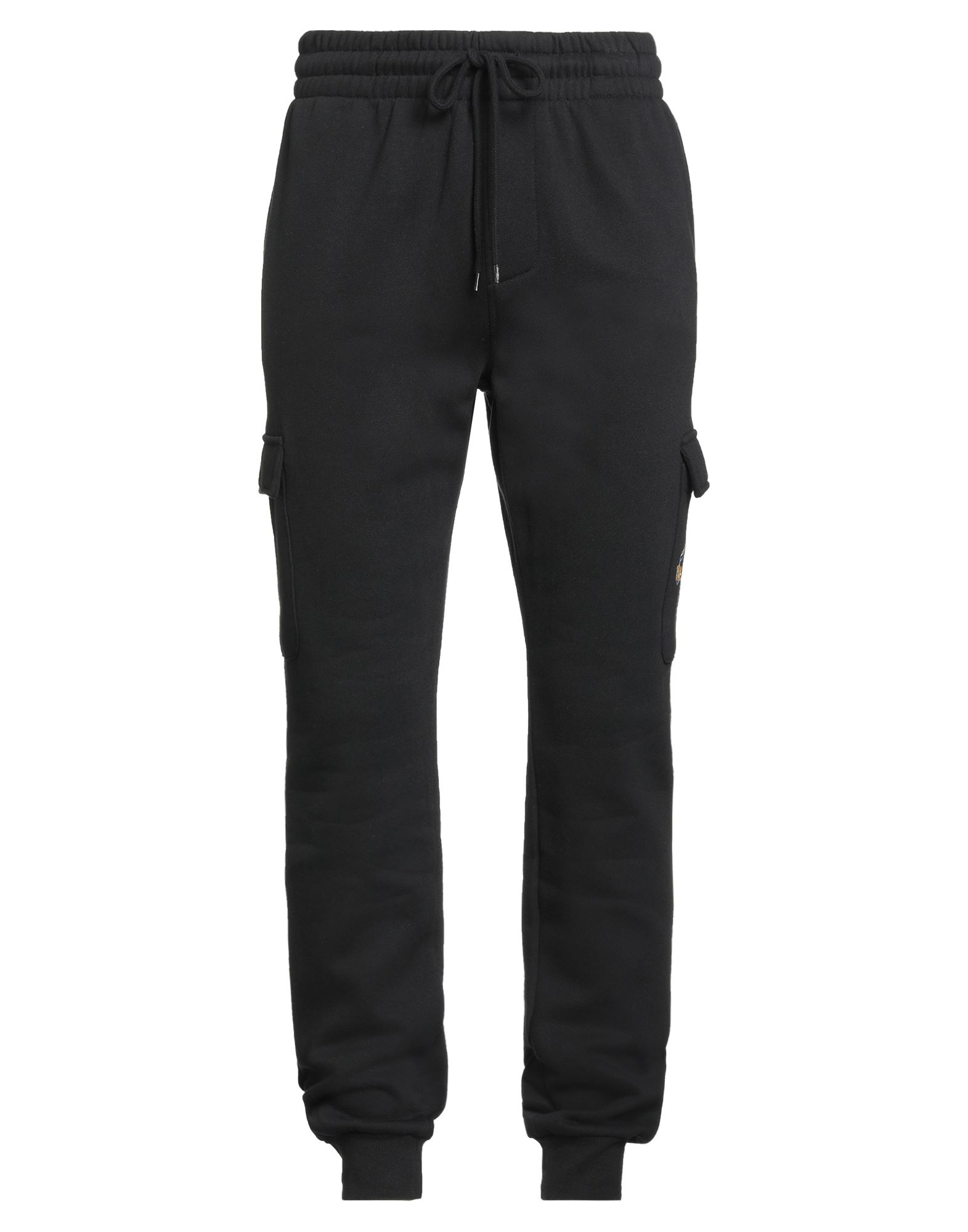 카고 팬츠, 플리스, 프린트 디테일 솔리드 컬러, 브랜드 로고, 하이 웨이스트, 엘라스틱 웨이스트라인, 컴포트 핏, 드로스트링 여밈, 패치 포켓, 세탁기로 세탁, 표백 금지, 건조기 사용가능. 이미지