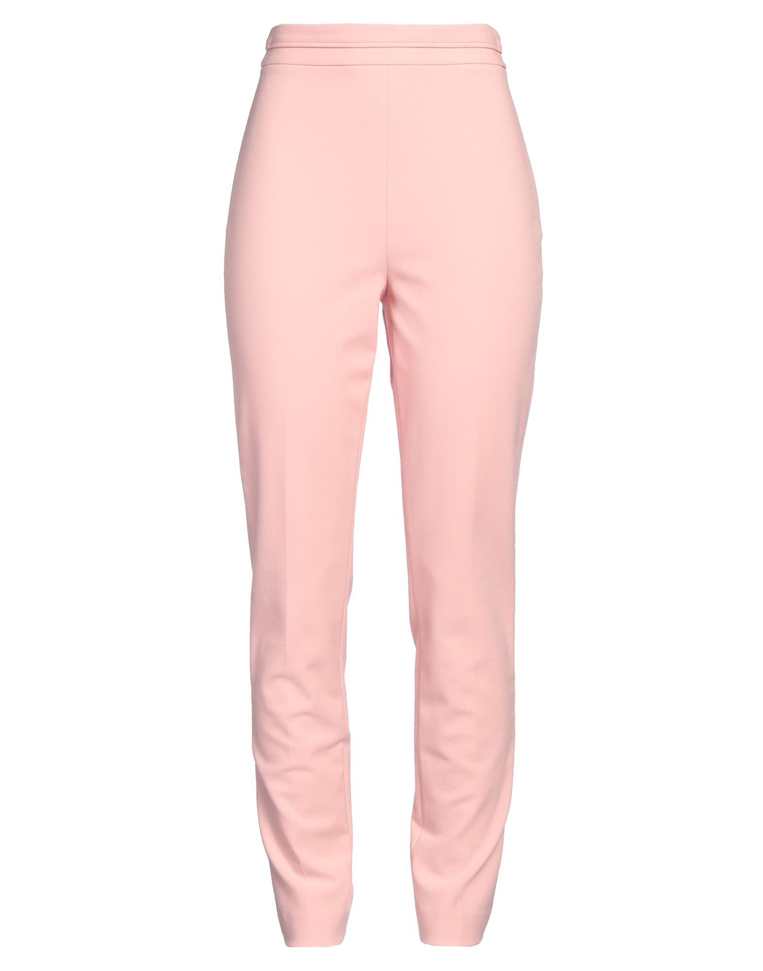 테이퍼드 팬츠, 우븐, 솔리드 컬러, 장식 부착 없음, 하이 웨이스트, 레귤러 핏, 지퍼 여밈, 포켓 없음, 스트레치, 드라이클리닝, 표백 금지, 건조기 사용불가, 다림질 금지. 이미지