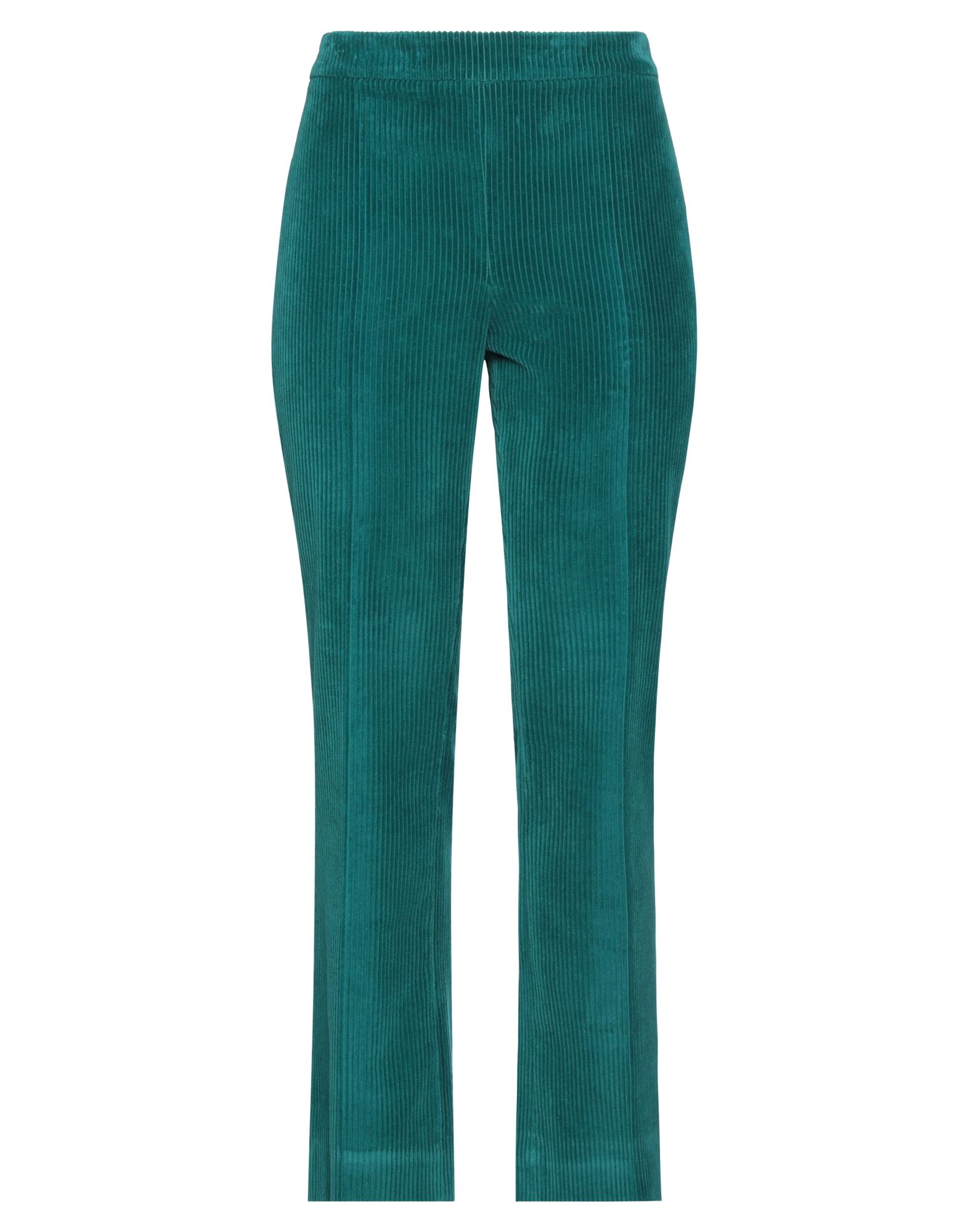 기타 바지, 코듀로이, 솔리드 컬러, 장식 부착 없음, 하이 웨이스트, 테이퍼드 레그, 레귤러 핏, 지퍼 여밈, 포켓 없음. 이미지