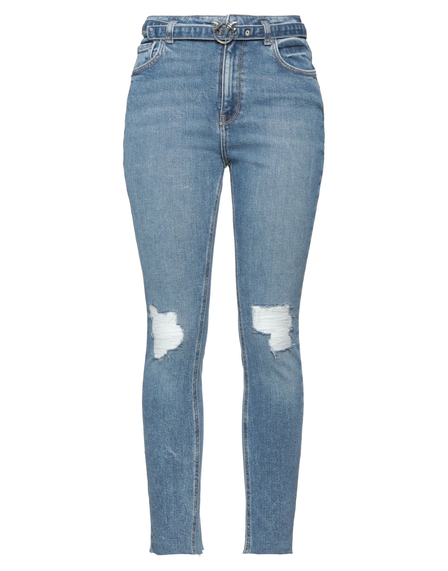 데님, 스키니, 솔리드 컬러, 멀티 포켓, 테이퍼드 레그, 撕裂面料. 이미지