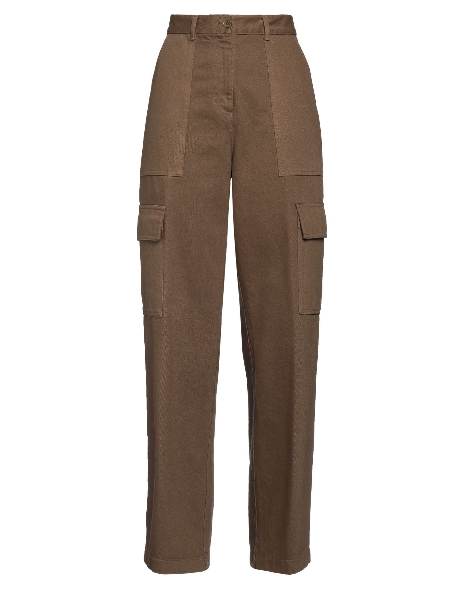 트윌, 장식 부착 없음, 솔리드 컬러, 하이 웨이스트, 벨트 루프, 레귤러 핏, 1 버튼, 지퍼 여밈, 멀티 포켓, 세탁기로 세탁, 표백 금지, 건조기 사용가능, 카고 팬츠. 이미지