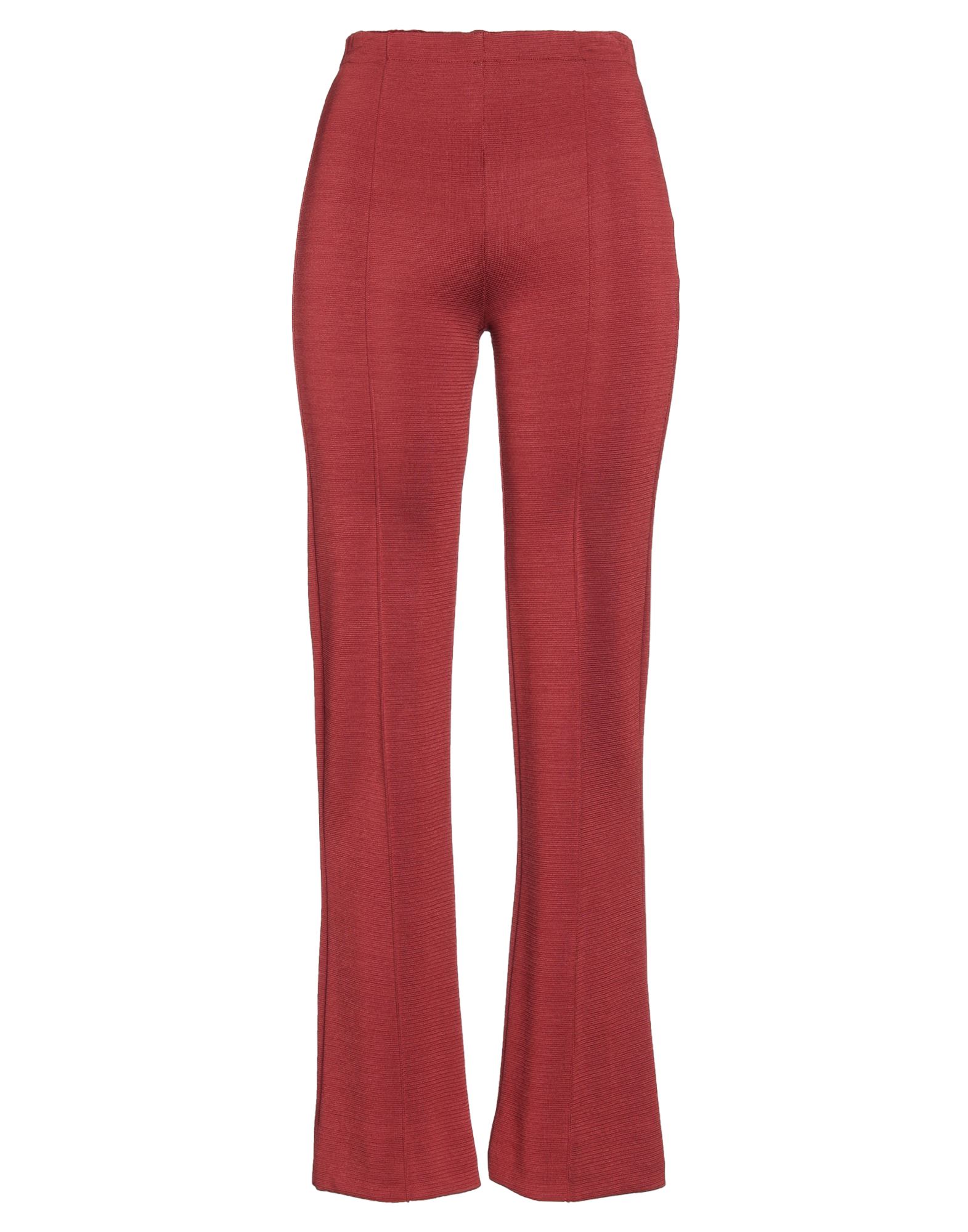 플레어 팬츠, 니트 소재, 라이트웨이트 니트, 솔리드 컬러, 장식 부착 없음, 하이 웨이스트, 컴포트 핏, 지퍼 여밈, 포켓 없음, 이 브랜드는 사이즈가 크게 나옵니다. 이미지