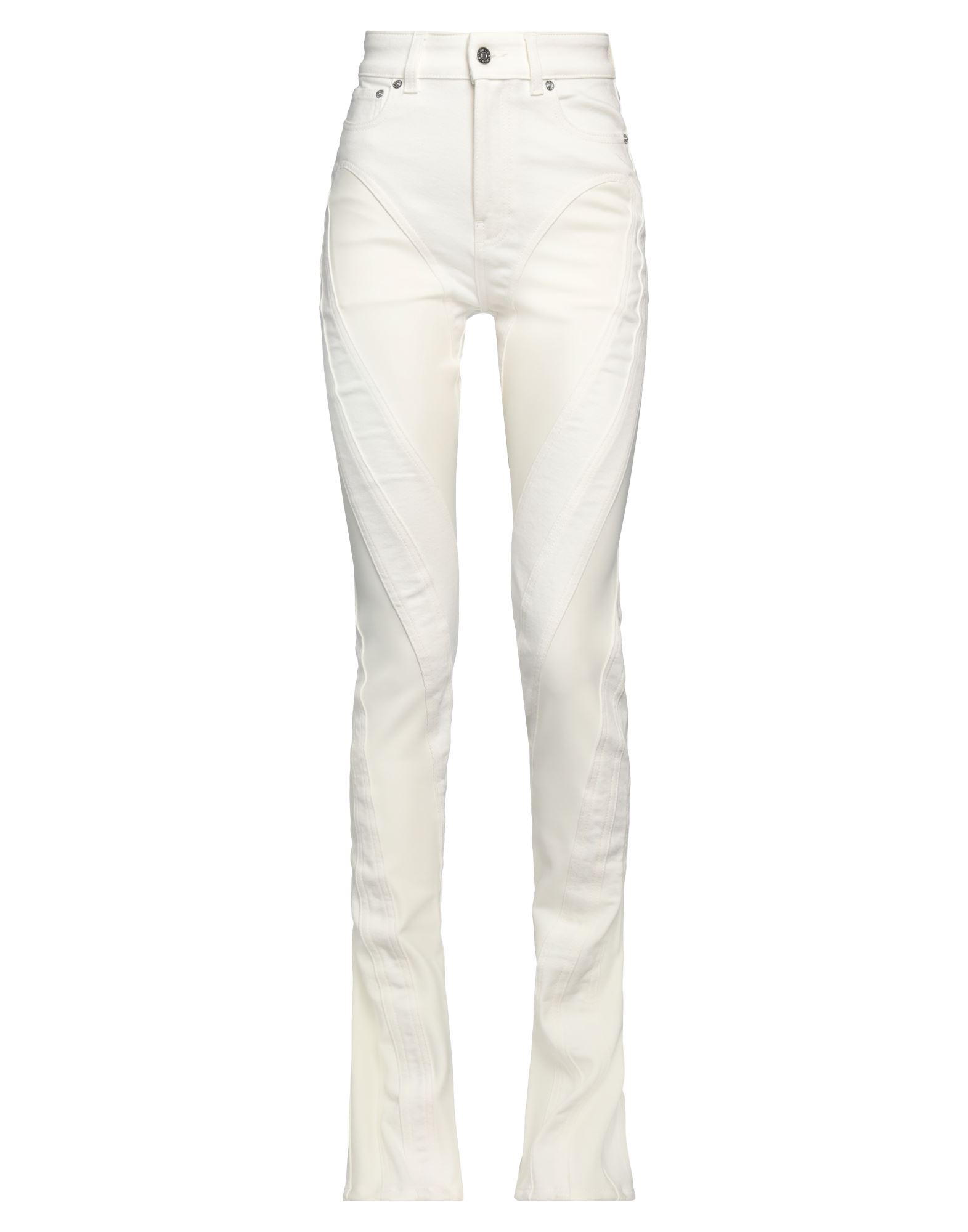 부츠컷 팬츠, 개버딘, 솔리드 컬러, 브랜드 로고, 하이 웨이스트, 레귤러 핏, 버튼 여밈, 지퍼 여밈, 사이드 슬릿 헴라인, 멀티 포켓, 스트레치, 드라이클리닝, 표백 금지, 건조기 사용불가. 이미지