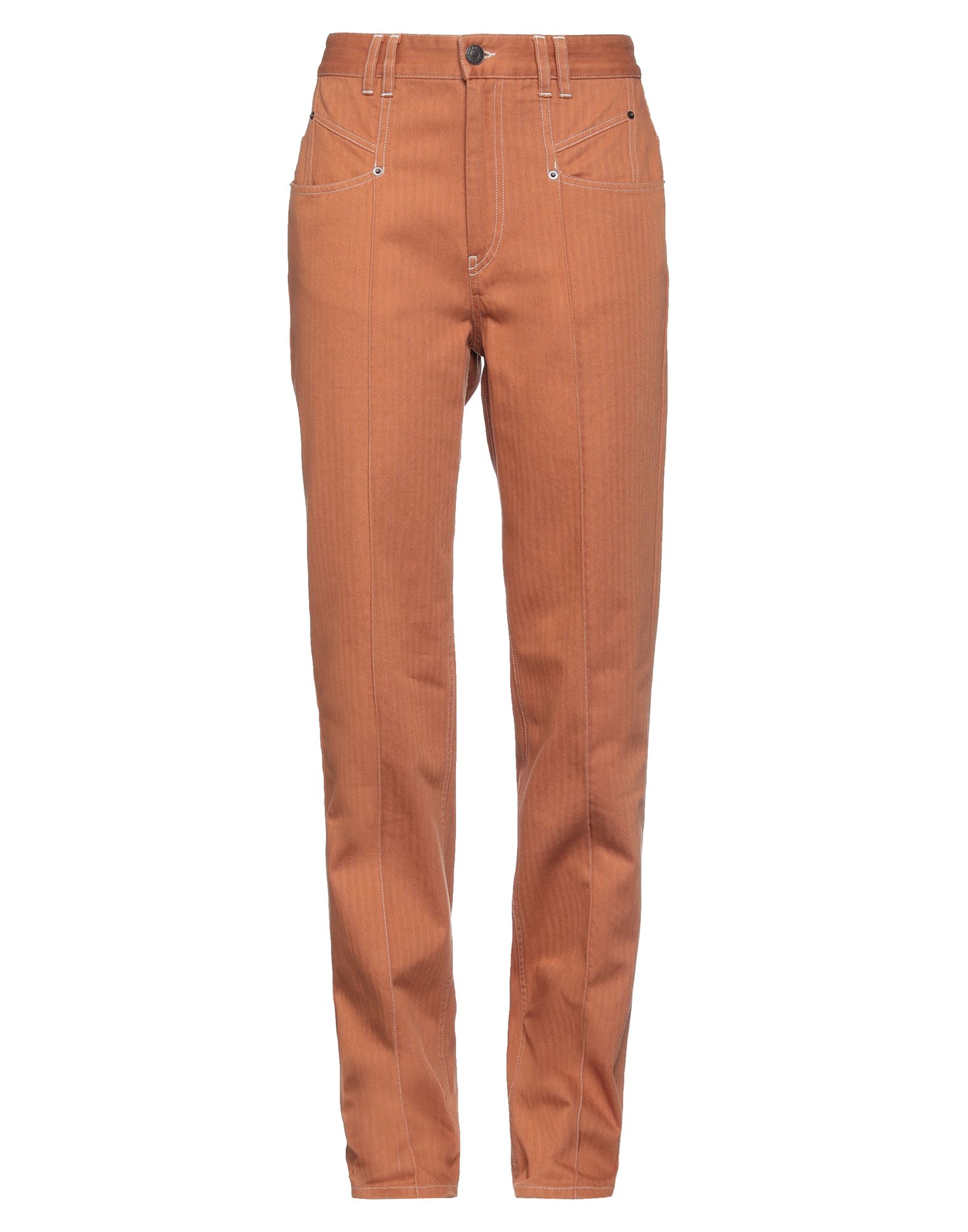 스트레이트 레그 팬츠, 개버딘, 솔리드 컬러, 장식 부착 없음, 하이 웨이스트, 벨트 루프, 레귤러 핏, 지퍼 여밈, 1 버튼, 패치 포켓, 세탁기 세탁 또는 드라이클리닝, 표백 금지, 건조기 사용불가. 이미지