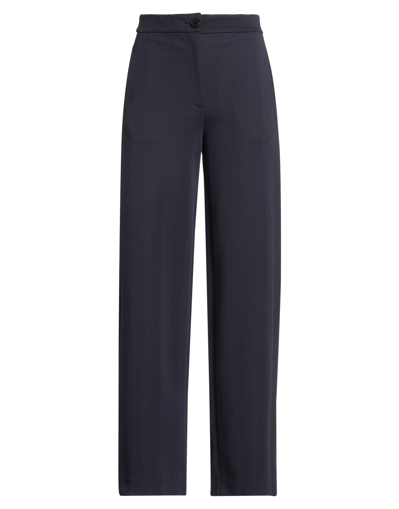 와이드 레그 팬츠, 저지, 헤링본, 장식 부착 없음, 하이 웨이스트, 레귤러 핏, 지퍼 여밈, 1 버튼, 웰트 포켓, 세탁기로 세탁, 표백 금지, 건조기 사용불가. 이미지