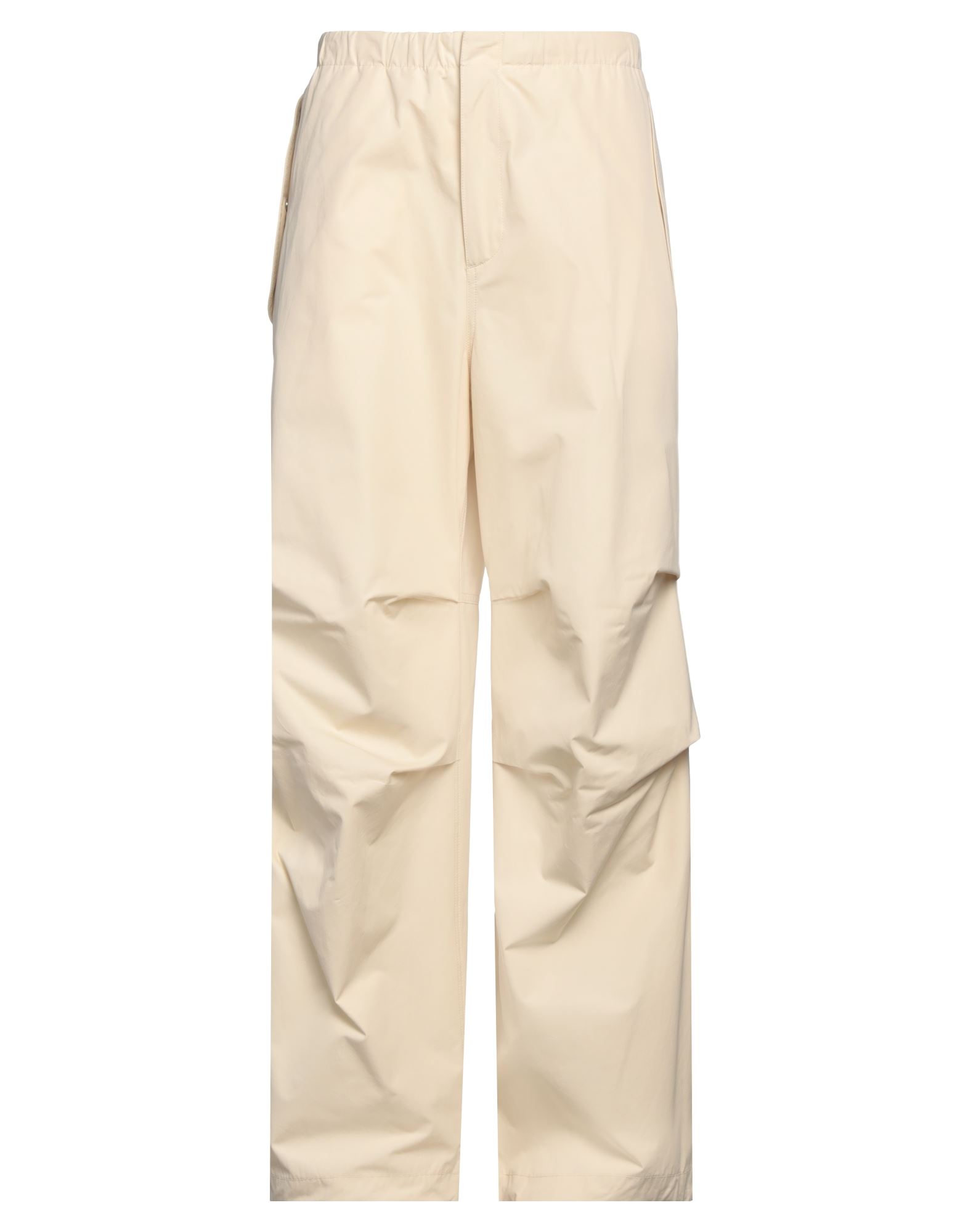 캐주얼 팬츠, 우븐, 솔리드 컬러, 개더 디테일, 로우 크로치, 엘라스틱 웨이스트라인, 스트레이트 레그, 컴포트 핏, 스냅버튼 여밈, 지퍼 여밈, 멀티 포켓, 드라이클리닝, 표백 금지, 건조기 사용불가, 이 브랜드는 사이즈가 크게 나옵니다. 이미지