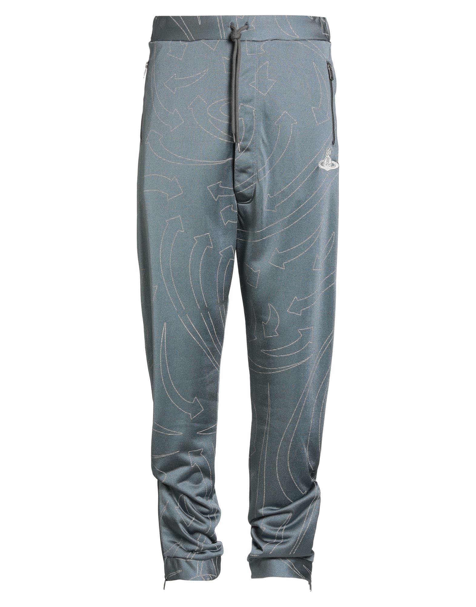 트랙 팬츠, 프렌치 테리, 투톤 패턴, 자수 로고 장식, 하이 웨이스트, 드로스트링 웨이스트, 레귤러 핏, 히든 버튼 여밈, 지퍼 포켓, 드라이클리닝, 표백 금지, 건조기 사용불가, 운동이나 야외 활동에 적합한, 스타일과 편안함을 모두 갖춘 퍼포먼스 스포츠웨어. 이미지