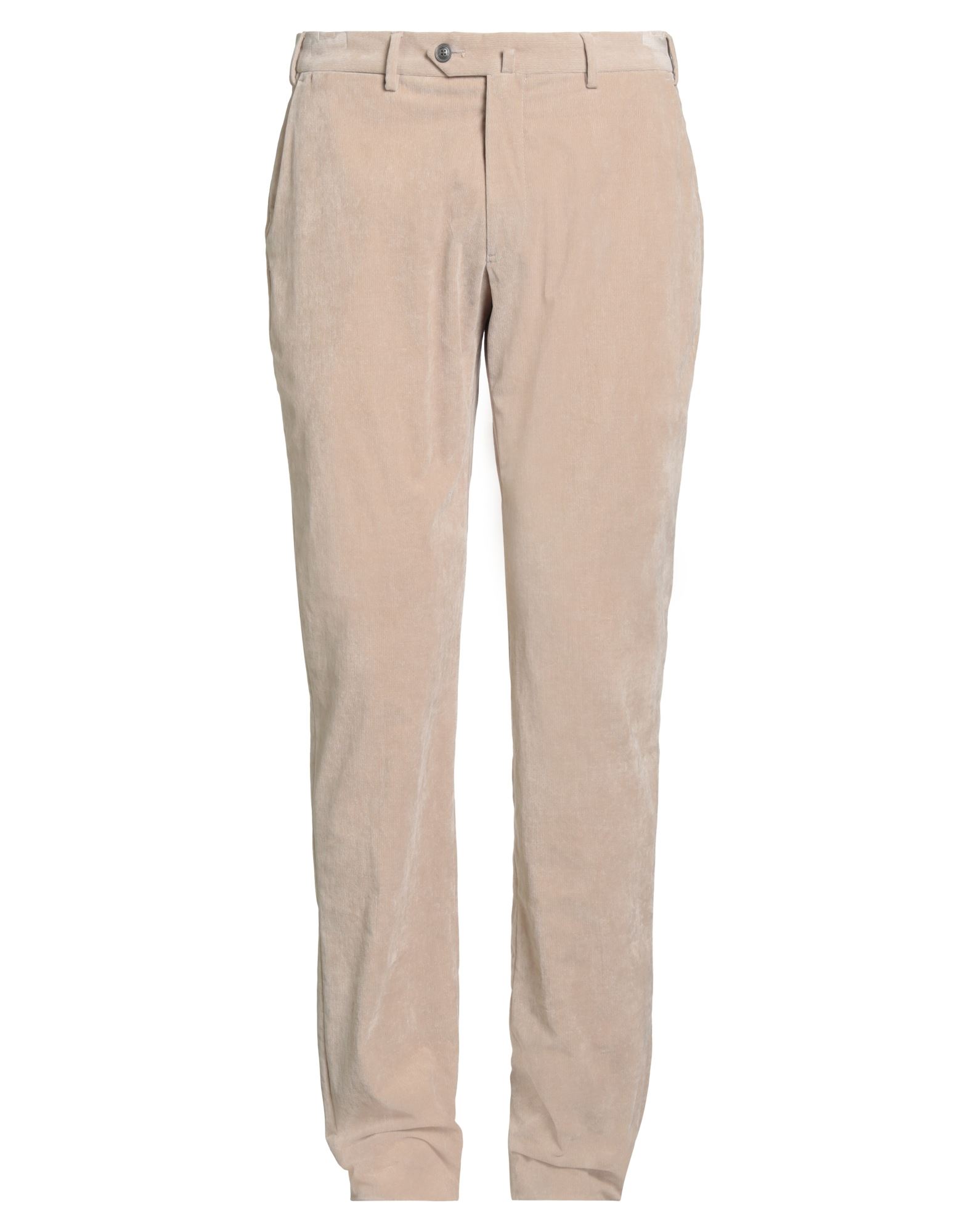 캐주얼 팬츠, 코듀로이, 스트레치 패브릭, 솔리드 컬러, 장식 부착 없음, 노멀 웨이스트, 벨트 루프, 테이퍼드 레그, 레귤러 핏, 지퍼 여밈, 버튼 여밈, 슬릿 포켓, 웰트 포켓, 드라이클리닝, 표백 금지, 건조기 사용불가. 이미지