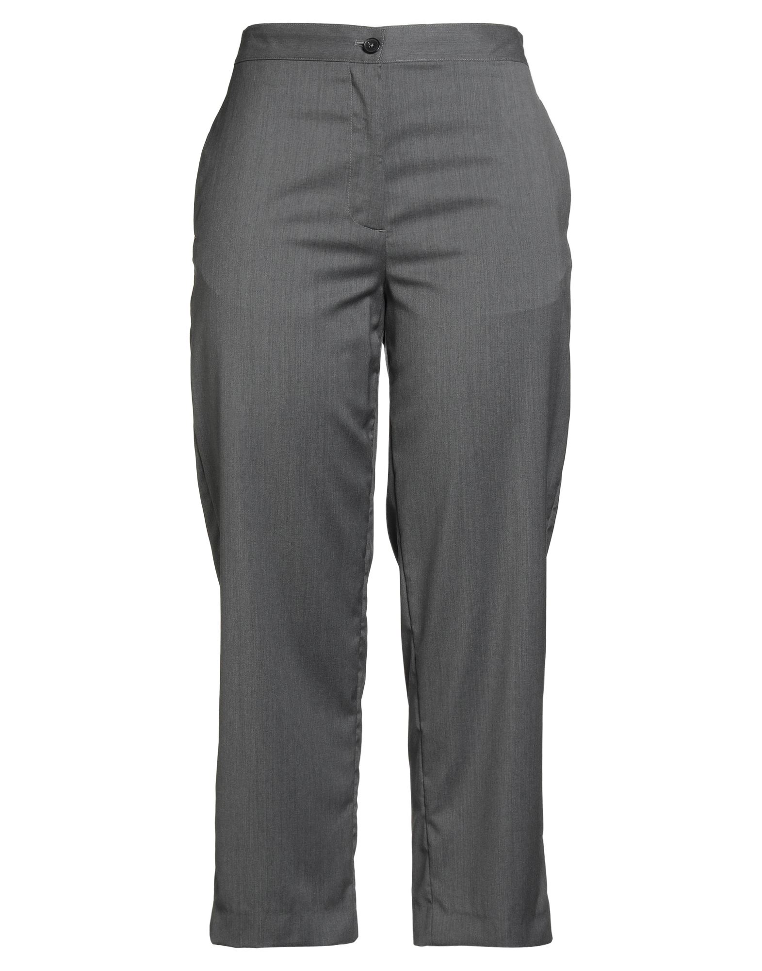 테이퍼드 팬츠, 울, 솔리드 컬러, 장식 부착 없음, 하이 웨이스트, 엘라스틱 웨이스트라인, 레귤러 핏, 1 버튼, 지퍼 여밈, 슬릿 포켓, 웰트 포켓, 드라이클리닝, 표백 금지, 건조기 사용불가, 편안함과 우아함이 결합된 격식을 갖춘 세련된 포멀 오피스 룩. 이미지