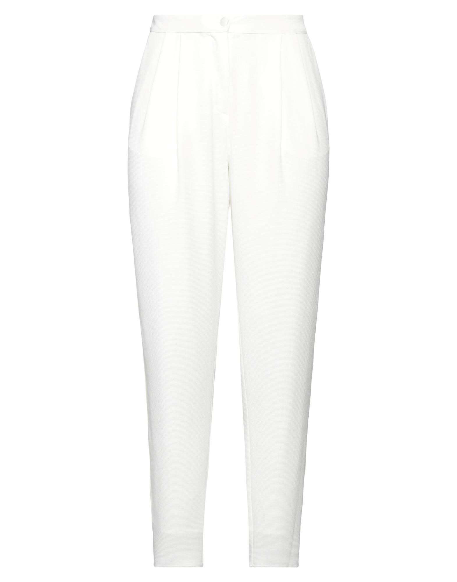 크레이프, 장식 부착 없음, 솔리드 컬러, 하이 웨이스트, 테이퍼드 레그, 레귤러 핏, 1 버튼, 지퍼 클로저, 멀티 포켓, 스트레치, 테일러드. 이미지