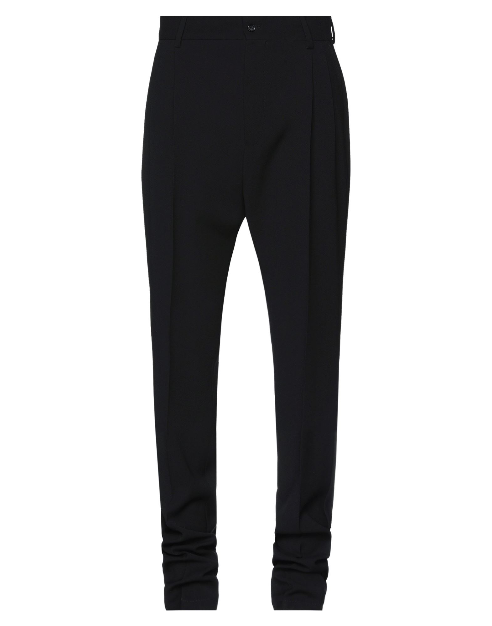 치노 팬츠, 트윌, 솔리드 컬러, 주름 가공, 하이 웨이스트, 벨트 루프, 테이퍼드 레그, 레귤러 핏, 1 버튼, 지퍼 여밈, 멀티 포켓. 이미지