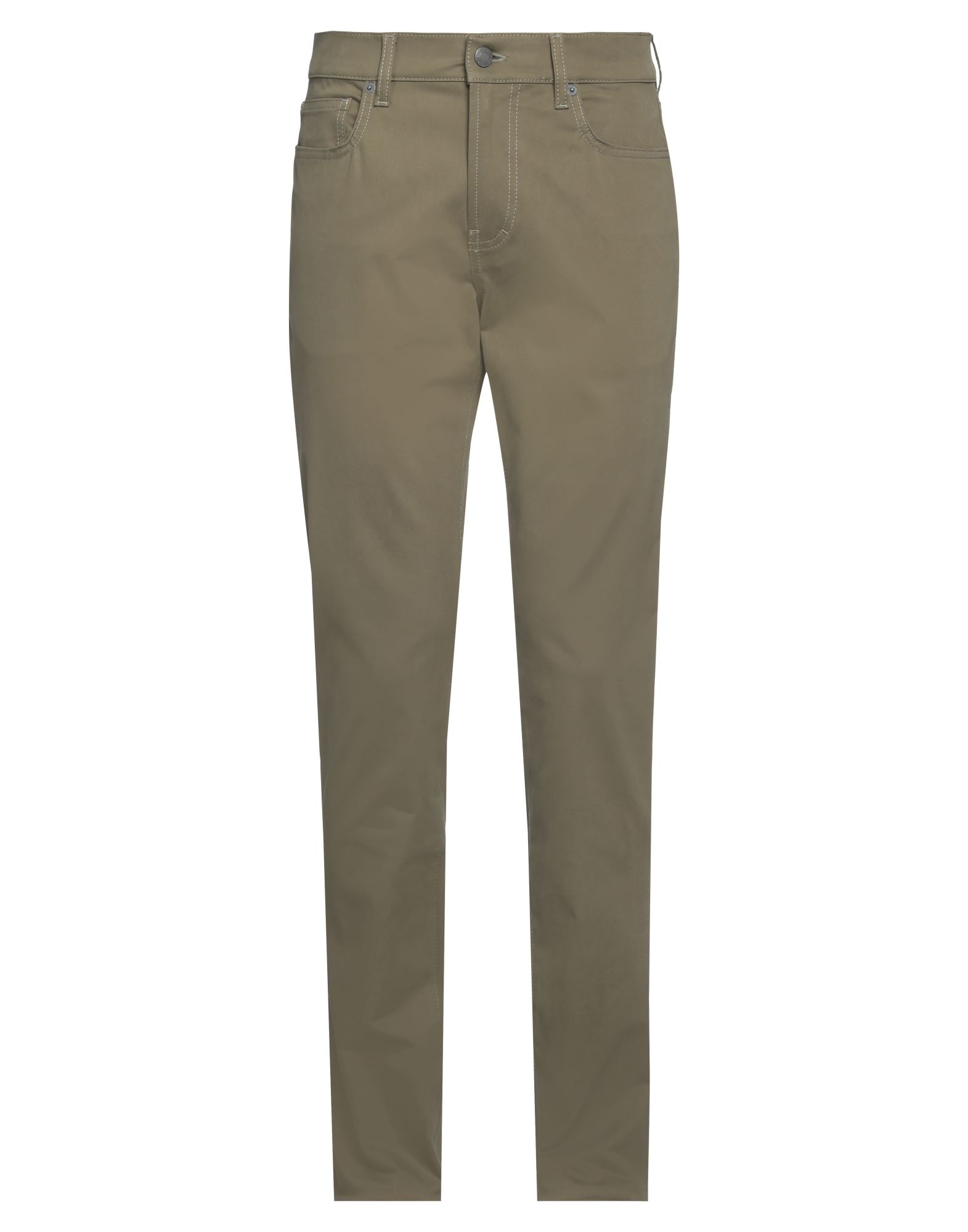 캐주얼 팬츠, 우븐, 솔리드 컬러, 브랜드 로고, 노멀 웨이스트, 테이퍼드 레그, 레귤러 핏, 1 버튼, 지퍼 여밈, 멀티 포켓, 스트레치, 세탁기로 세탁, 표백 금지, 건조기 사용불가. 이미지