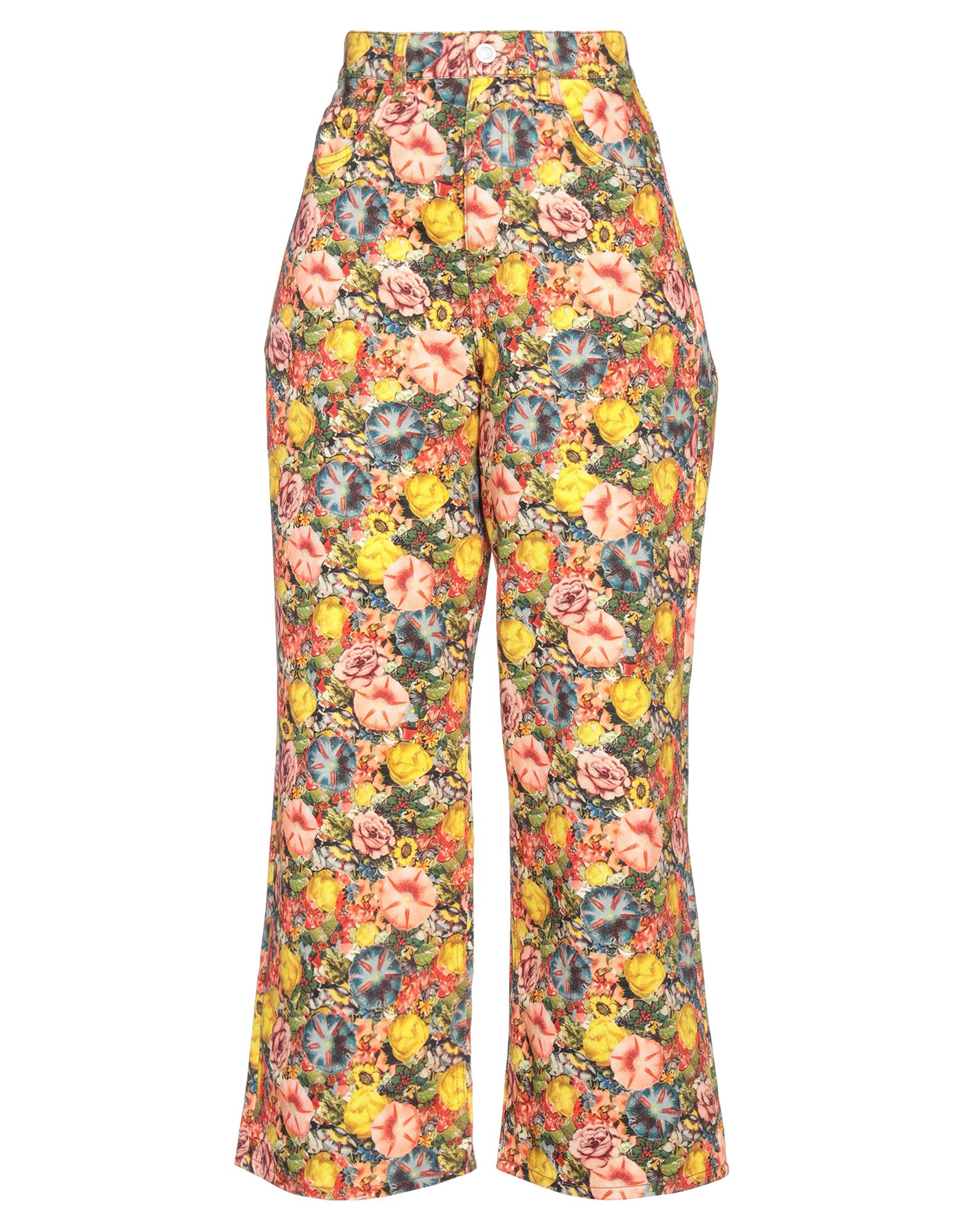 데님, 브랜드 로고, 플로럴 모티브, 컬러 워싱, 하이 웨이스트, 스트레이트 레그, regular fit, κλείσιμο με φερμουάρ, 멀티 포켓, 스트레이트 레그 스타일, 라지 핏. 이미지