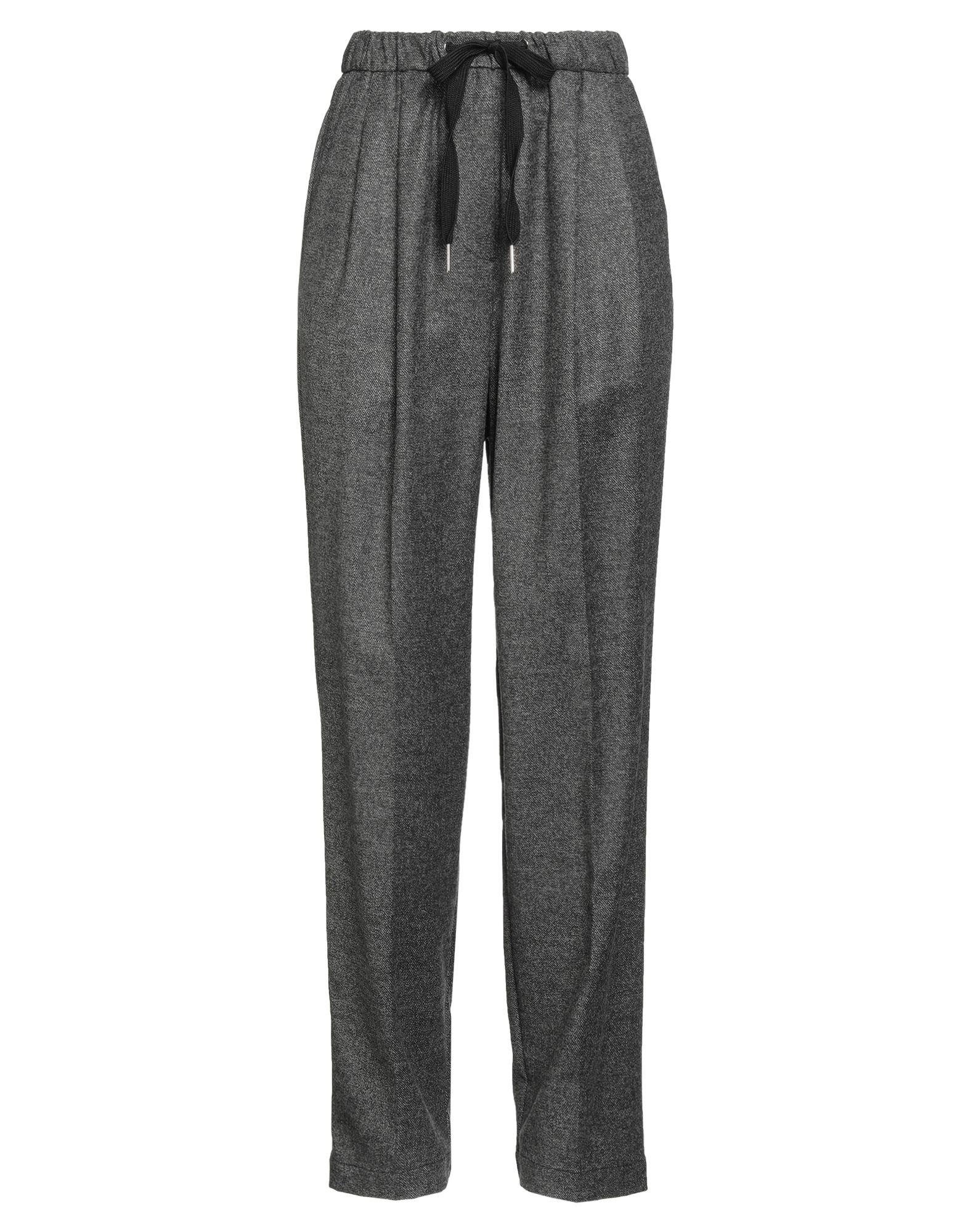 테이퍼드 팬츠, 플란넬, 솔리드 컬러, 장식 부착 없음, 하이 웨이스트, 드로스트링 웨이스트, 레귤러 핏, 멀티 포켓, 드라이클리닝, 표백 금지, 건조기 사용불가, 편안함과 우아함이 결합된 격식을 갖춘 세련된 포멀 오피스 룩. 이미지