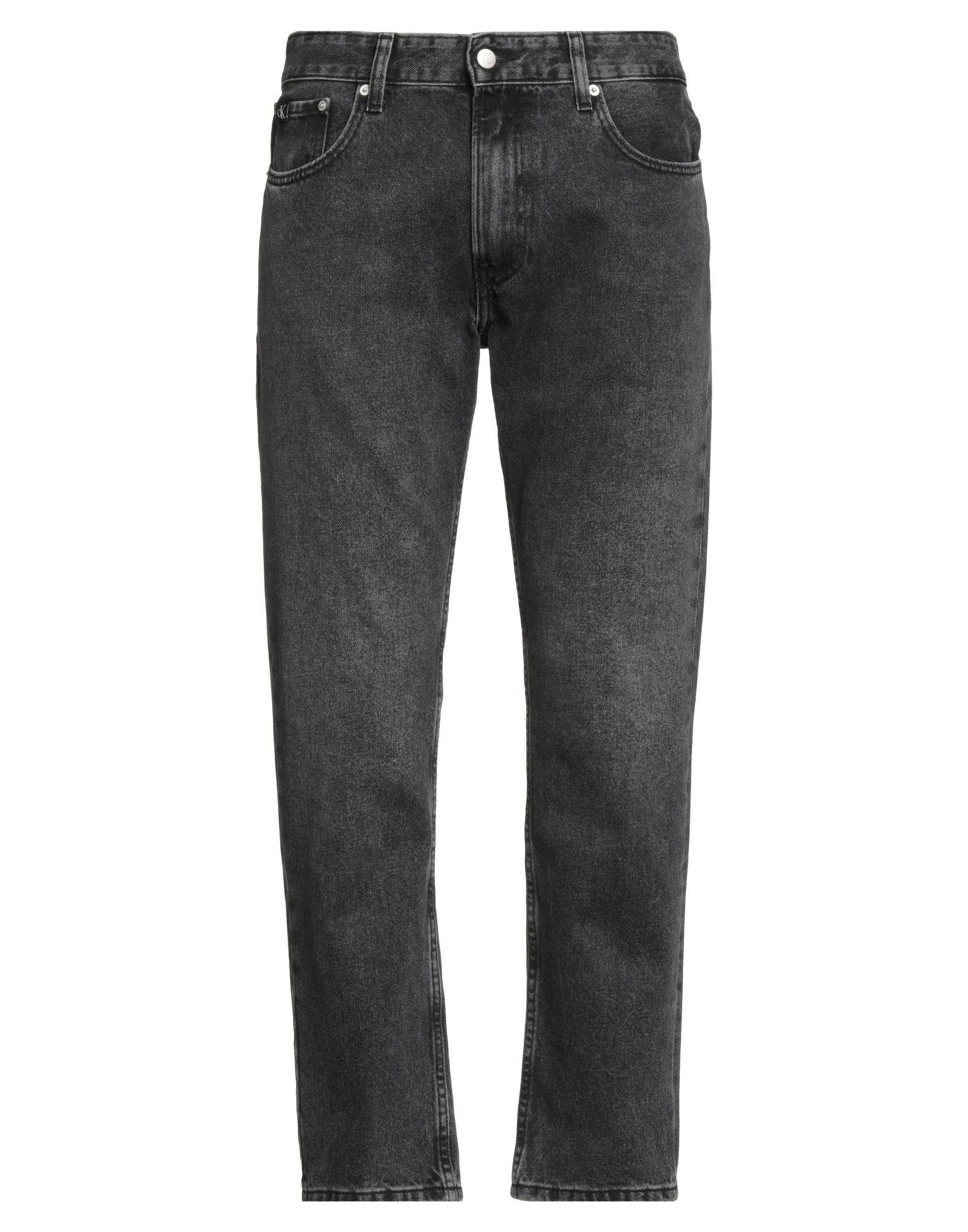 테이퍼드 진, 데님, 바랜 효과, 솔리드 컬러, 브랜드 로고, 컬러 워싱, 노멀 웨이스트, 벨트 루프, 레귤러 핏, 지퍼 여밈, 1 버튼, 포켓 5개, 세탁기로 세탁, 표백 금지, 건조기 사용가능. 이미지