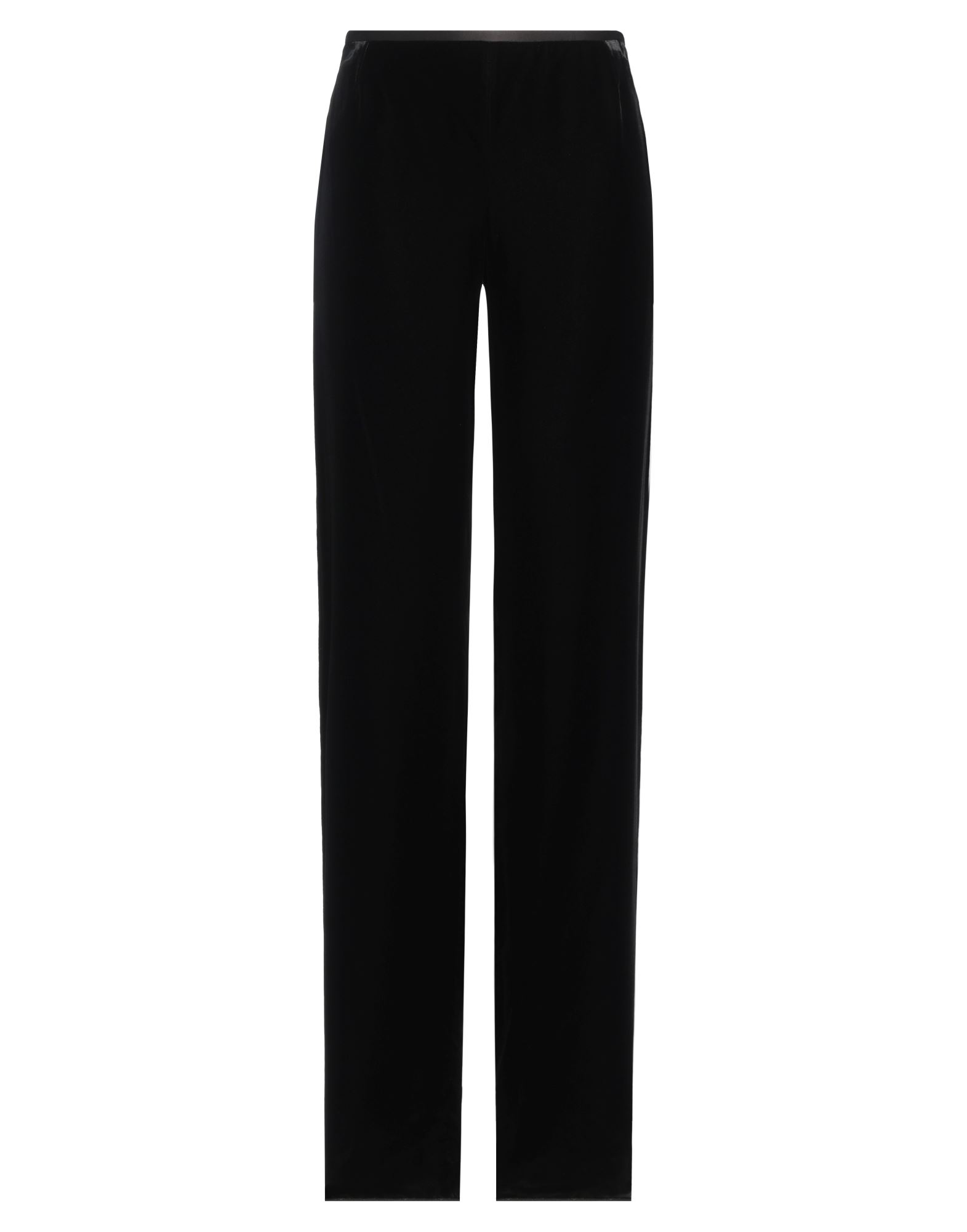 벨벳, 장식 부착 없음, 솔리드 컬러, 노멀 웨이스트, 컴포트 핏, 지퍼 여밈, 포켓 없음, 드라이클리닝, 표백 금지, 건조기 사용불가, 와이드 레그 팬츠. 이미지