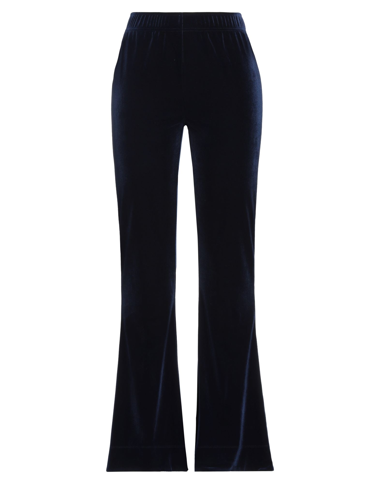 셔닐, 장식 부착 없음, 솔리드 컬러, 노멀 웨이스트, 엘라스틱 웨이스트라인, 컴포트 핏, 포켓 없음, 스트레치, 세탁기로 세탁, 표백 금지, 건조기 사용불가, 플레어 팬츠. 이미지