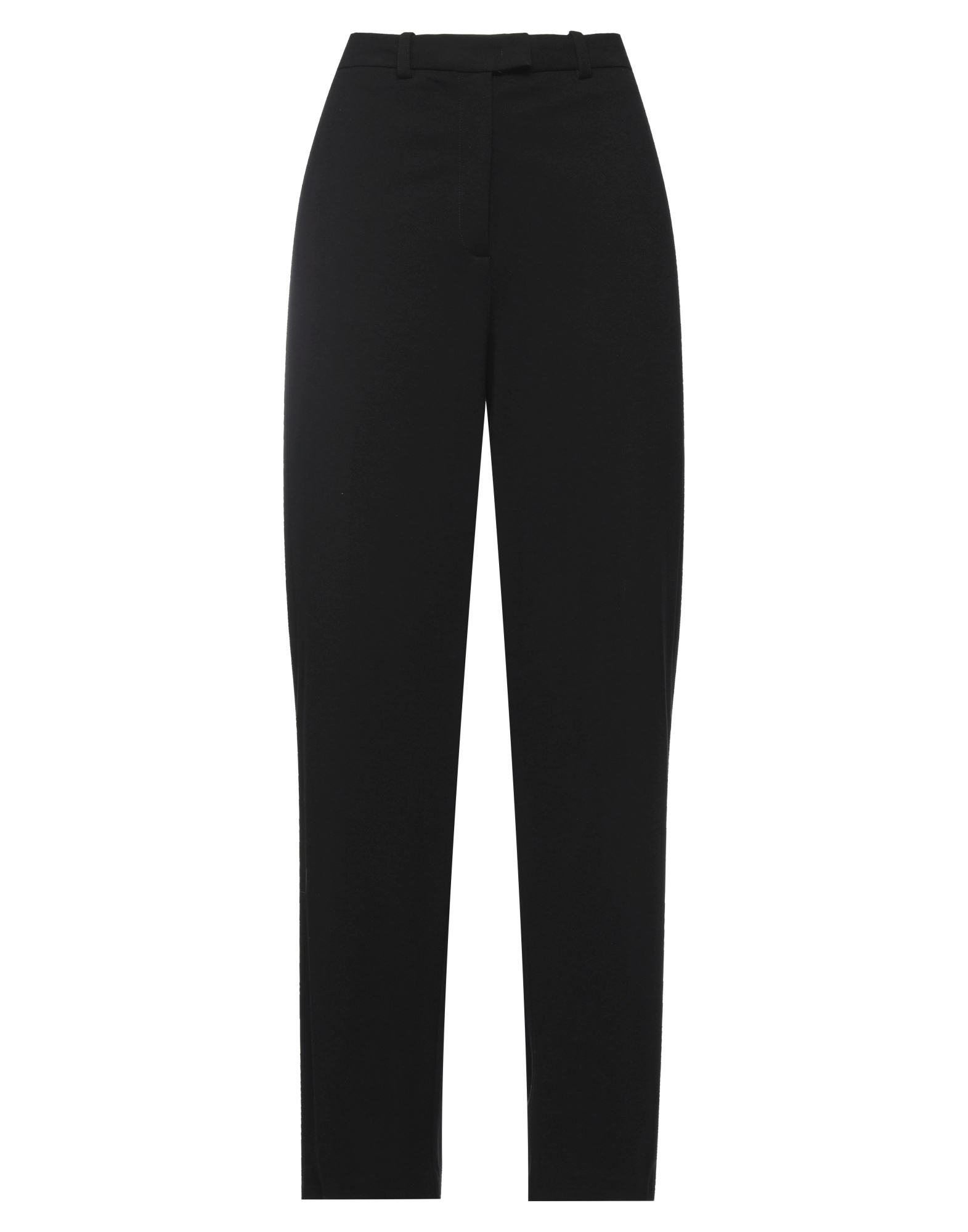 니트 소재, 라이트웨이트 니트, 장식 부착 없음, 솔리드 컬러, 하이 웨이스트, 벨트 루프, 레귤러 핏, 지퍼 여밈, 후크 여밈, 멀티 포켓, 스트레치, 세탁기 세탁 또는 드라이클리닝, 표백 금지, 건조기 사용불가, 스트레이트 레그 팬츠. 이미지