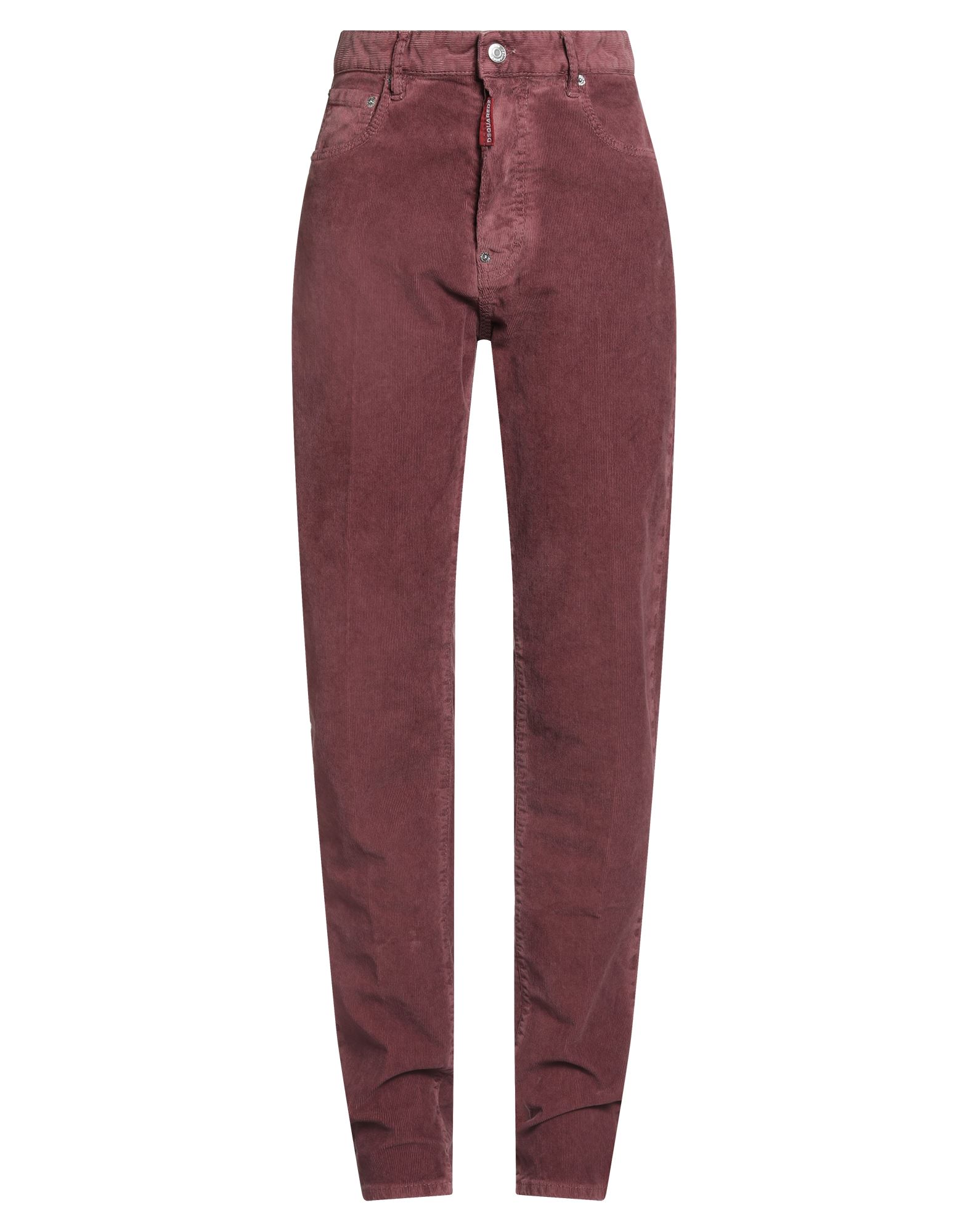 테이퍼드 팬츠, 코듀로이, 스트레치 패브릭, 솔리드 컬러, 브랜드 로고, 하이 웨이스트, 레귤러 핏, 버튼 여밈, 멀티 포켓, 세탁기로 세탁, 표백 금지, 건조기 사용불가, 동물성 비섬유 자재 함유. 이미지