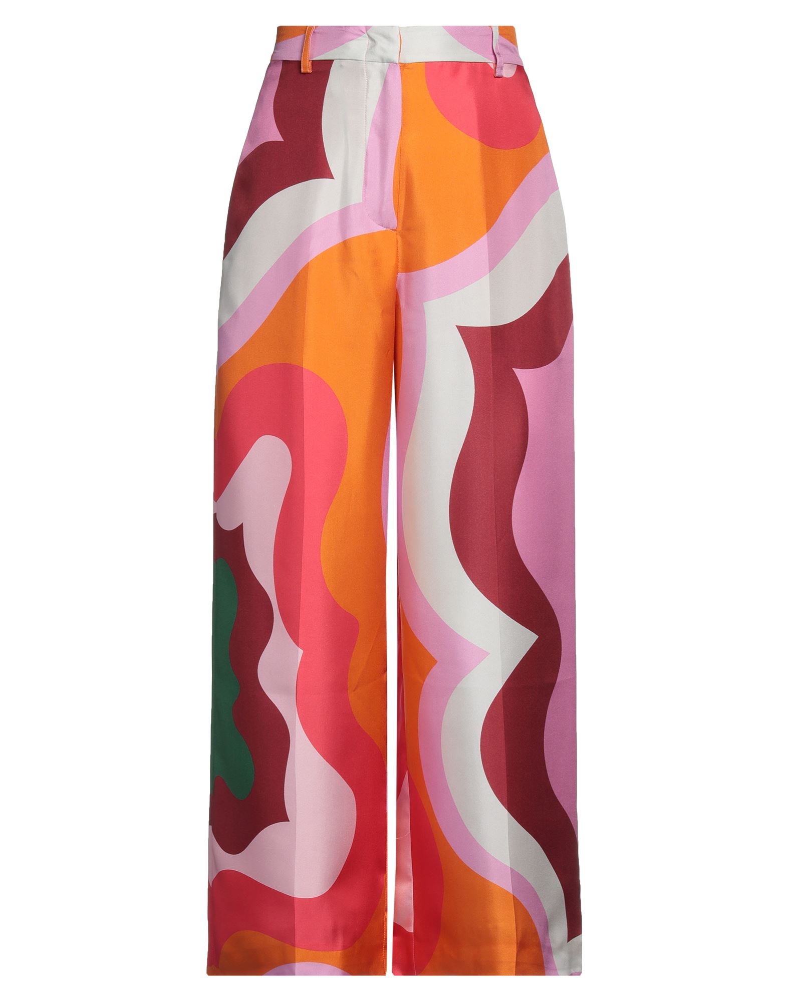 새틴, 장식 부착 없음, 멀티컬러 패턴, 하이 웨이스트, 스트레이트 레그, 레귤러 핏, 멀티 포켓, 기타 바지. 이미지