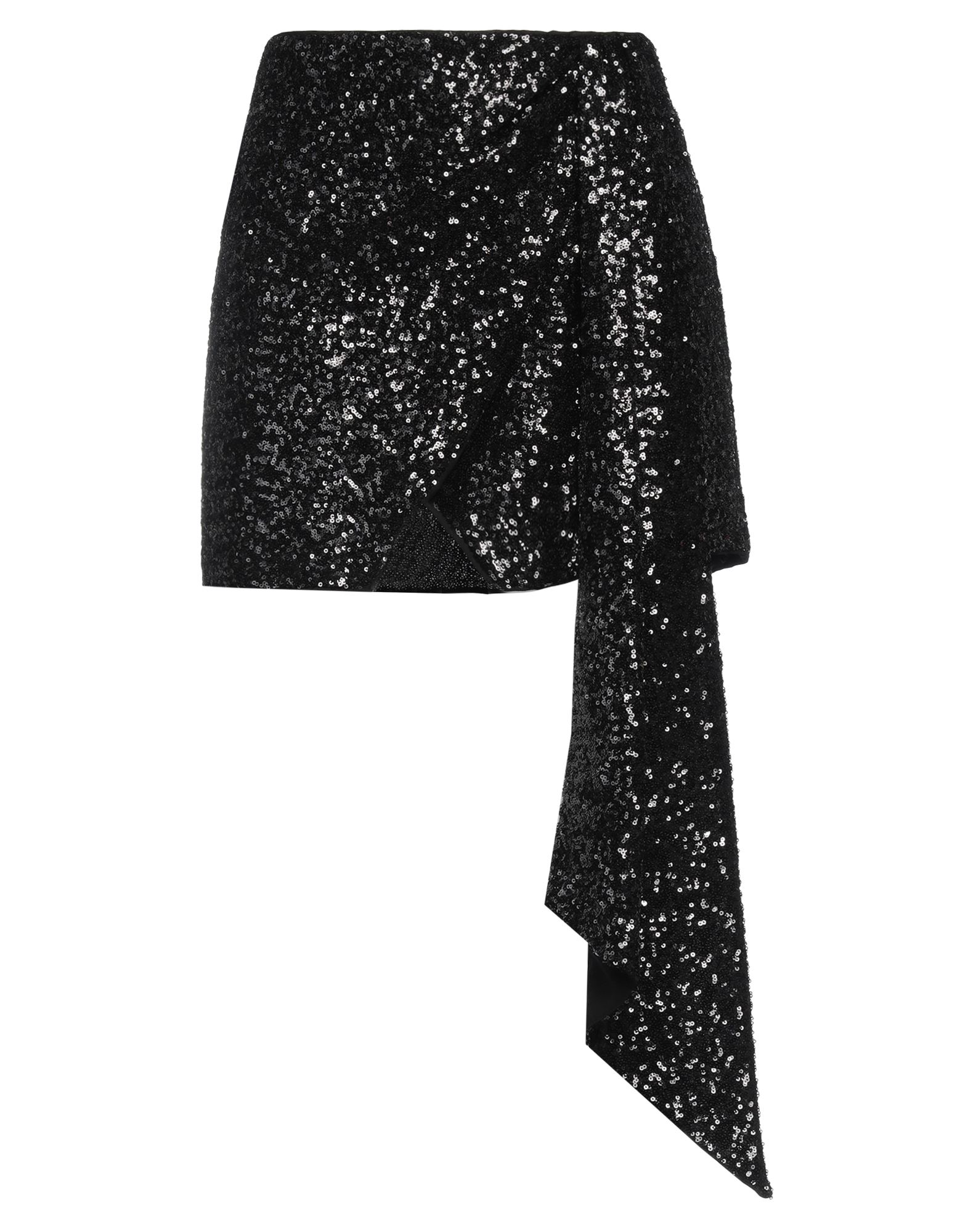 시퀸 스커트, 튤, 스트레치 패브릭, 솔리드 컬러, 랩 스타일, 드레이프, 노멀 웨이스트, 안감있음, 지퍼 여밈, 후크 여밈, 포켓 없음, 드라이클리닝, 표백 금지, 건조기 사용불가, 스타일과 우아함 그리고 화려함이 어우러진 멋진 파티 룩을 연출해줄 피스. 이미지