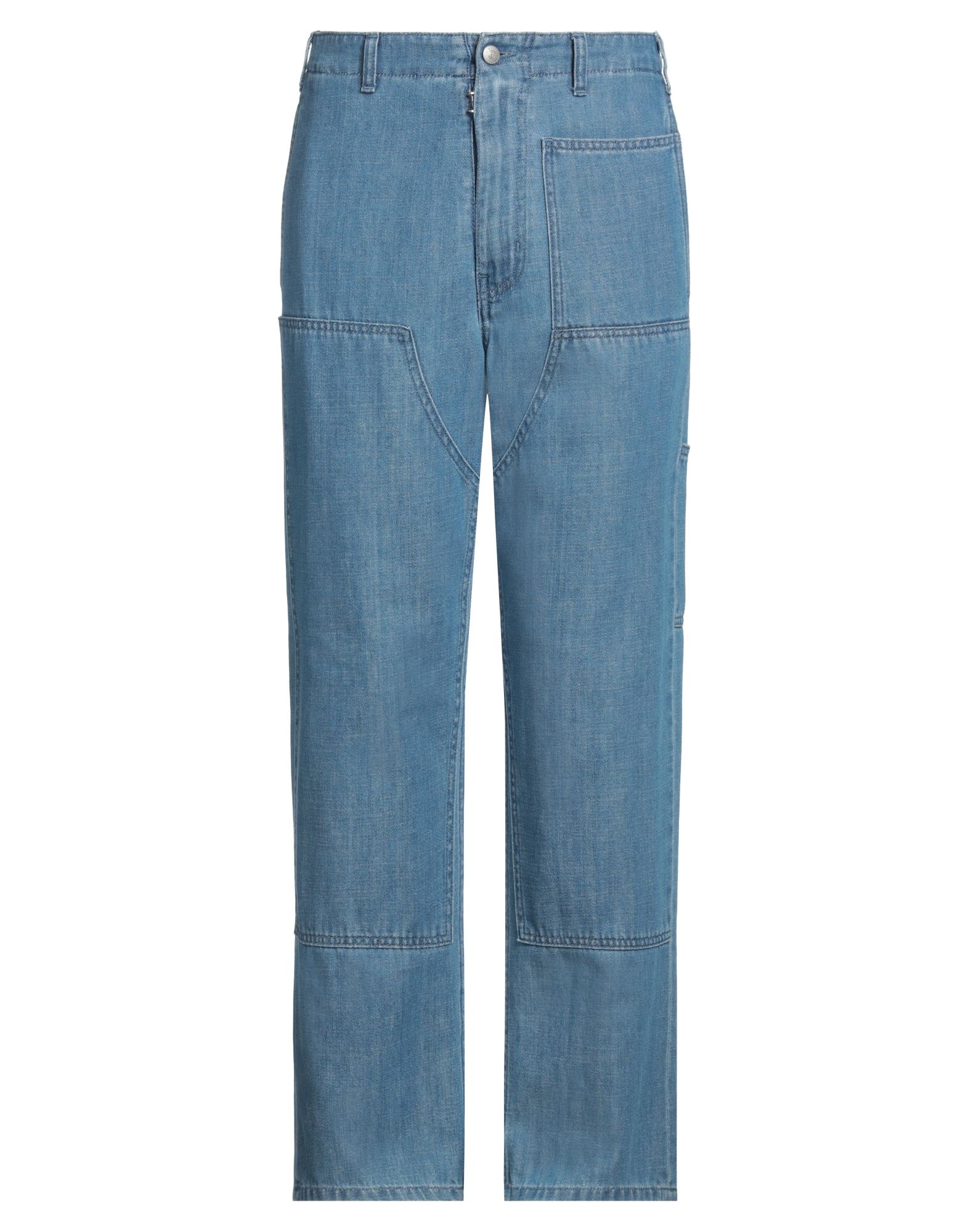 스트레이트 레그 진, 데님, 솔리드 컬러, 장식 부착 없음, 미디엄 워싱, 하이 웨이스트, 벨트 루프, 컴포트 핏, 지퍼 여밈, 후크 여밈, 멀티 포켓. 이미지
