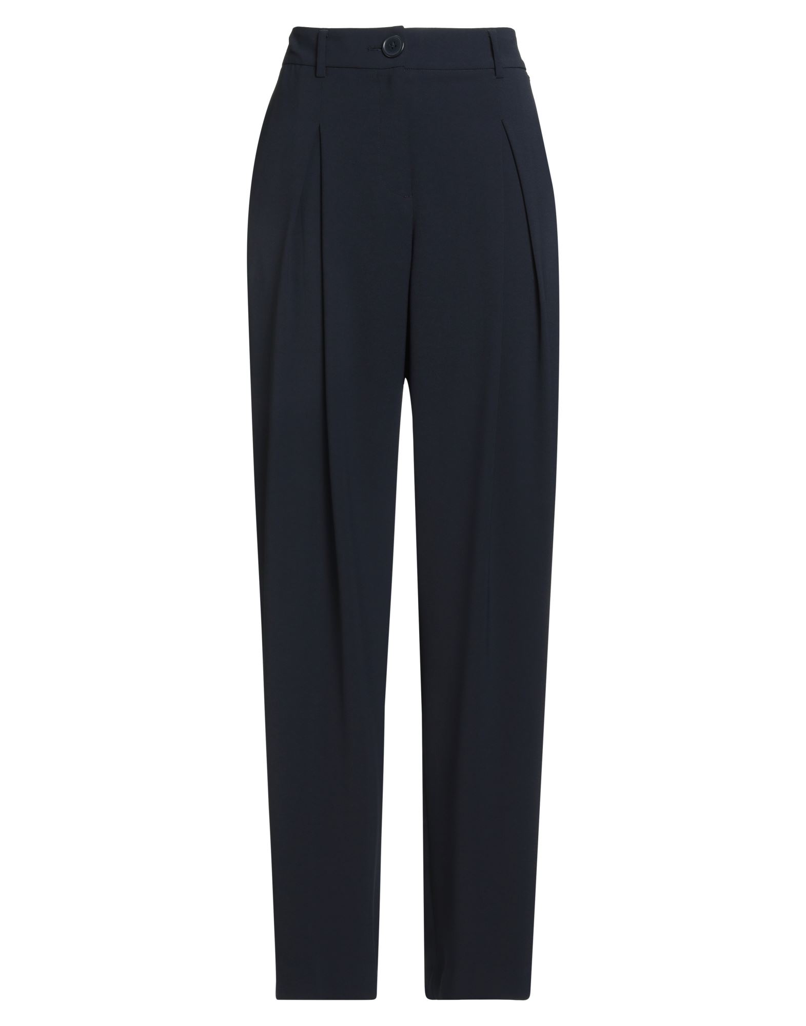 와이드 레그 팬츠, 트윌, 솔리드 컬러, 브랜드 로고, 하이 웨이스트, 컴포트 핏, 지퍼 여밈, 멀티 포켓, 세탁기로 세탁, 표백 금지, 건조기 사용불가. 이미지