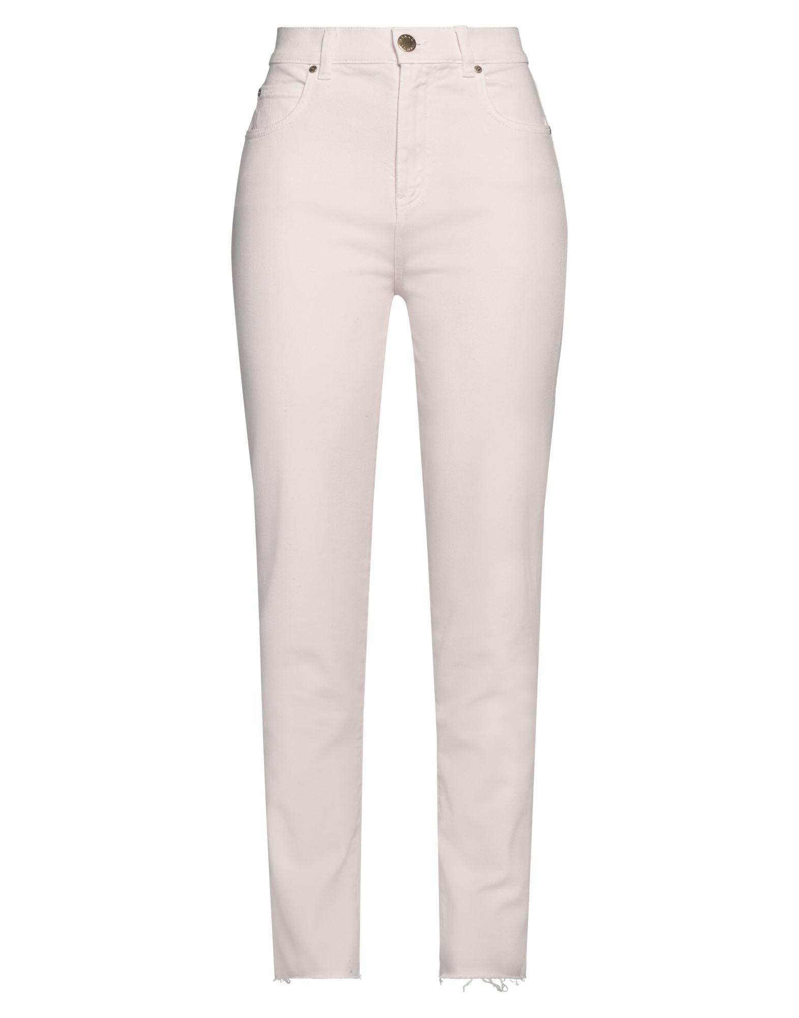 데님, 브랜드 로고, 솔리드 컬러, 컬러 워싱, 하이 웨이스트, 벨트 루프, 레귤러 핏, 지퍼 여밈, 1 버튼, 스트레치, 세탁기로 세탁, 표백 금지, 건조기 사용불가, 테이퍼드 진. 이미지