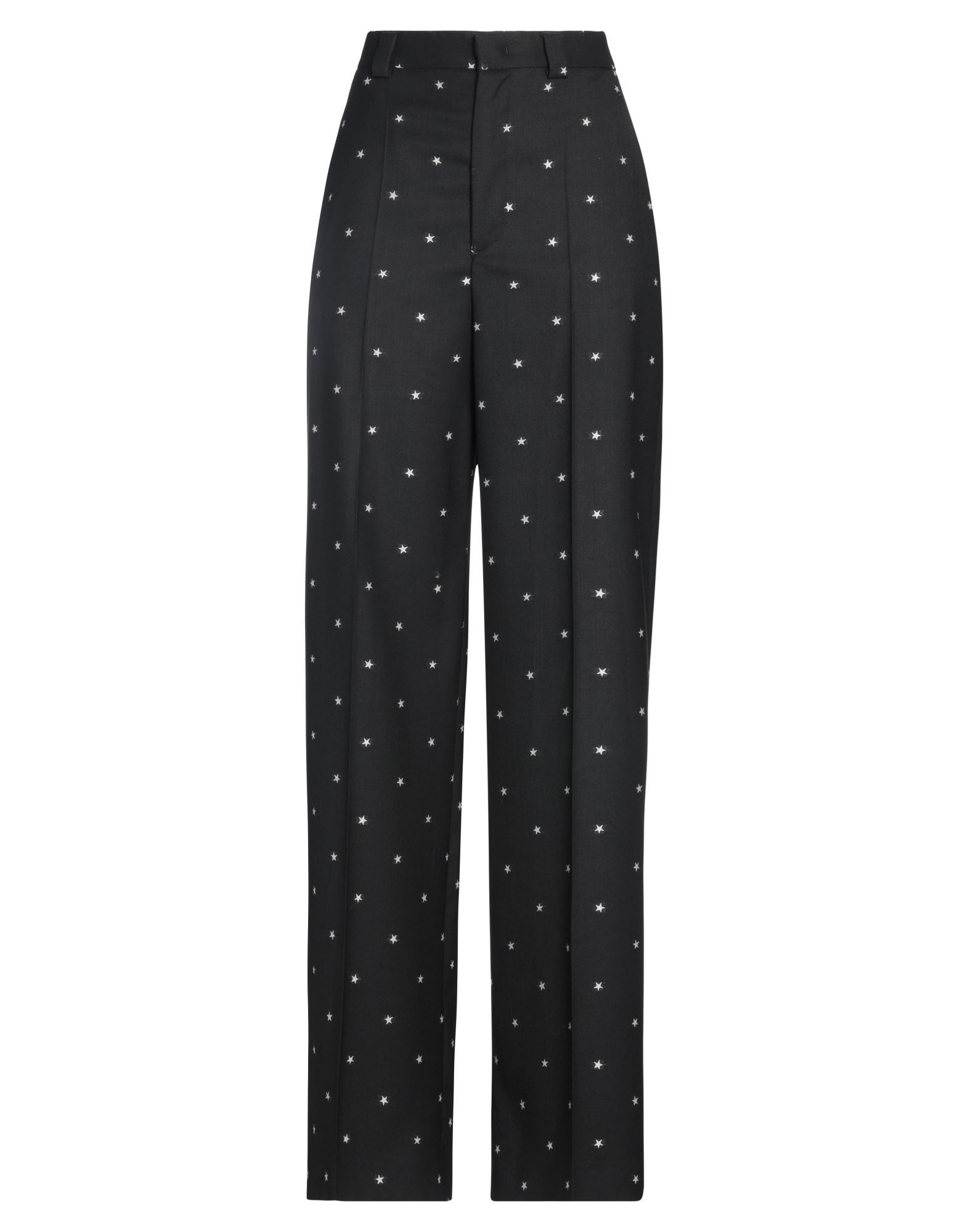 울 보일, 자카드, 장식 부착 없음, 투톤 패턴, 하이 웨이스트, 와이드 레그, 레귤러 핏, 훅&아이, 지퍼 클로저, 멀티 포켓, 테일러드. 이미지