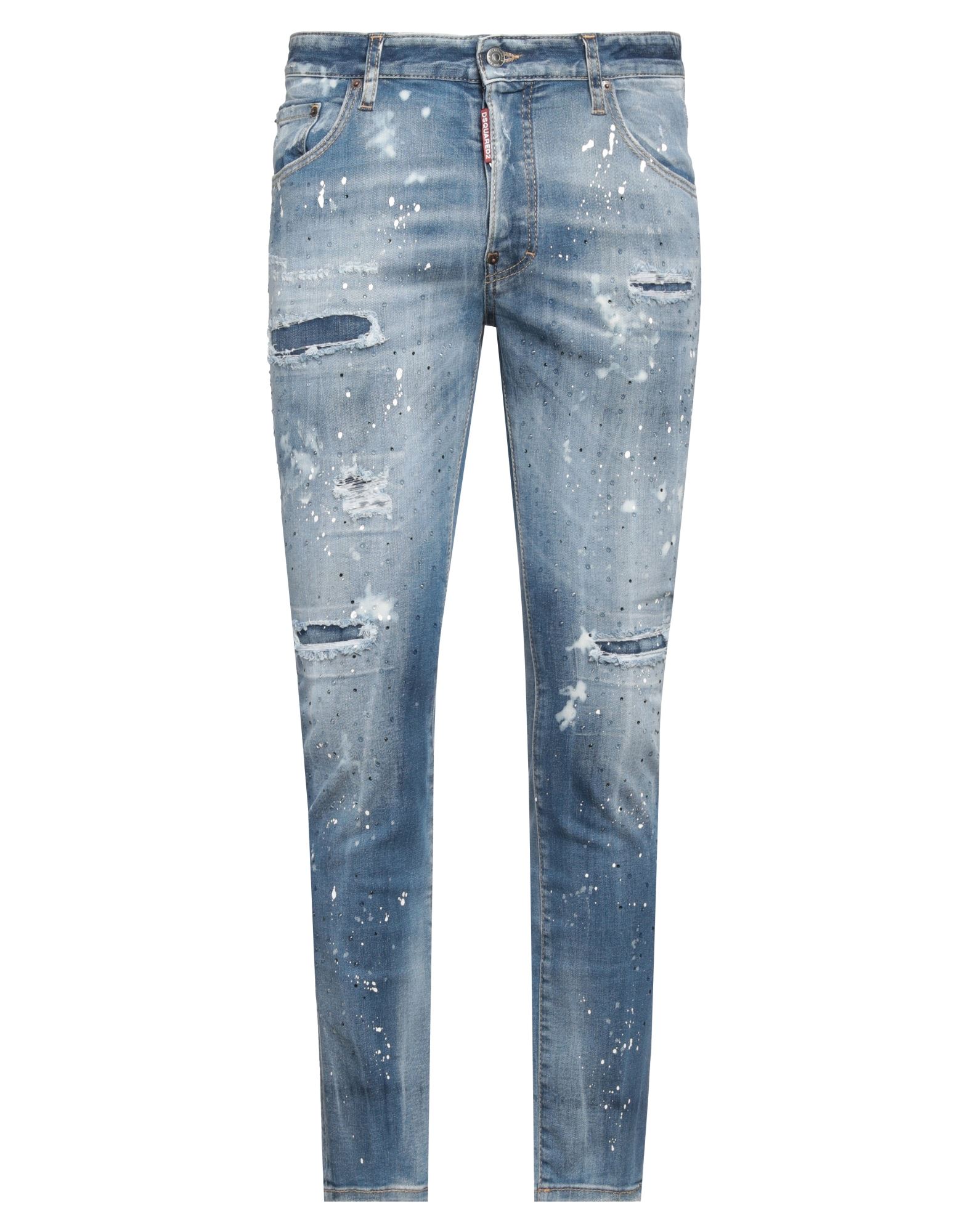 스키니 진, 데님, 디스트레스드 효과, 바랜 효과, 장식 디테일 솔리드 컬러, 크리스탈, 브랜드 로고, 미디엄 워싱, 노멀 웨이스트, 벨트 루프, 레귤러 핏, 버튼 여밈, 멀티 포켓, 스트레치, 세탁기로 세탁, 표백 금지, 건조기 사용불가. 이미지