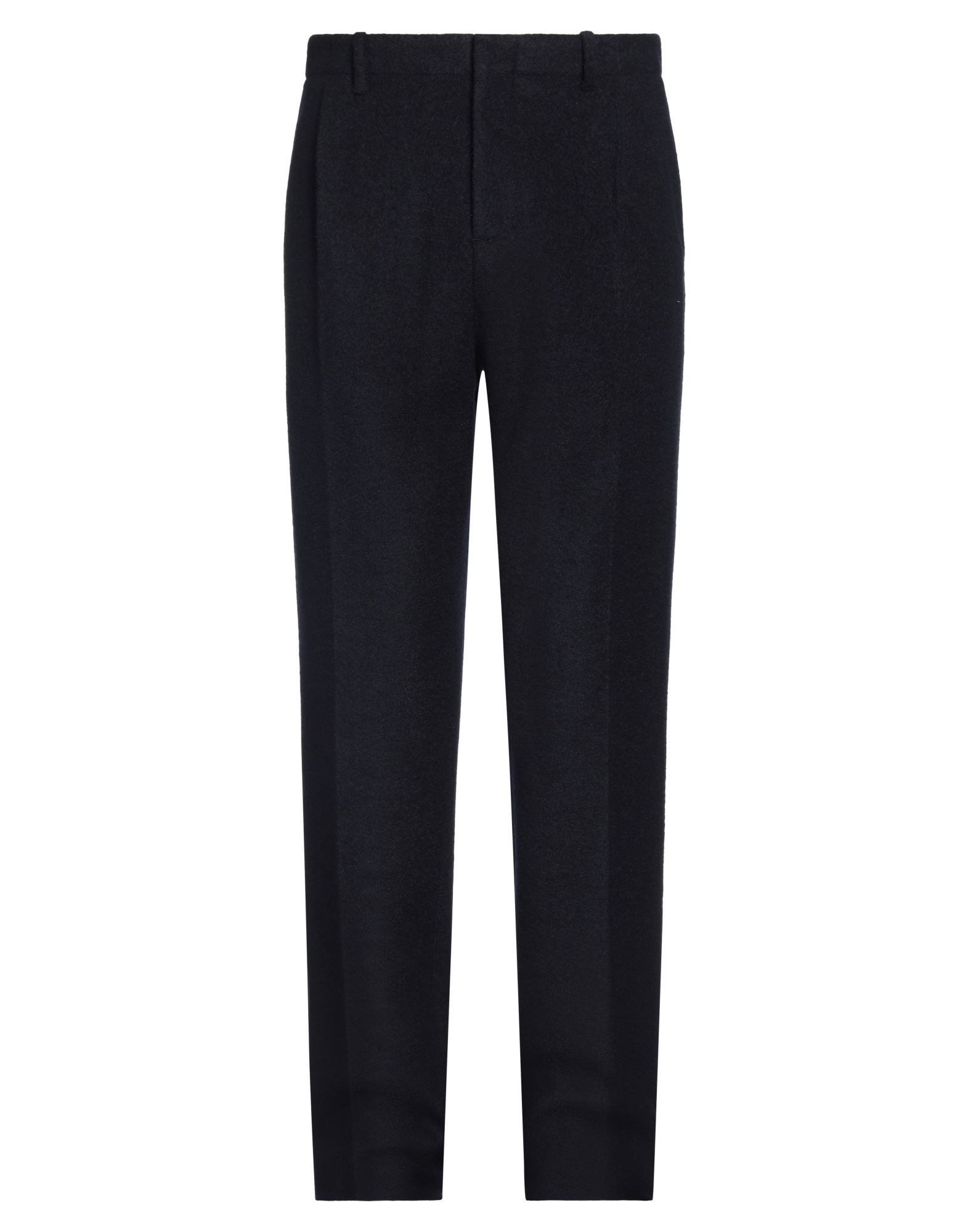 캐주얼 팬츠, 부클레, 장식 부착 없음, 솔리드 컬러, 하이 웨이스트, 스트레이트 레그, 레귤러 핏, 지퍼 여밈, 후크 여밈, 멀티 포켓, 드라이클리닝, 표백 금지, 건조기 사용불가. 이미지