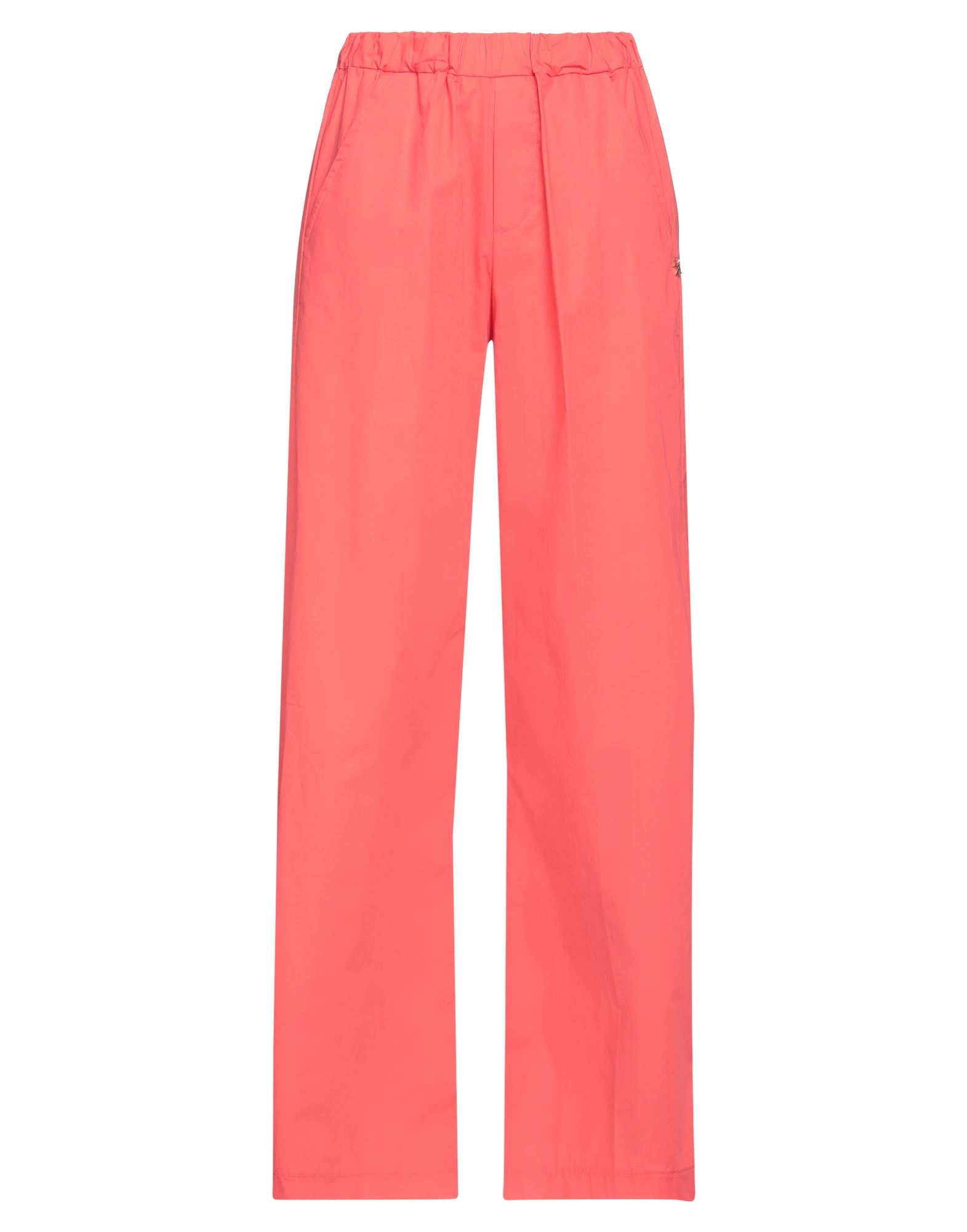 스트레이트 레그 팬츠, 우븐, 솔리드 컬러, 브랜드 로고, 하이 웨이스트, 엘라스틱 웨이스트라인, 레귤러 핏, 멀티 포켓, 세탁기 세탁 또는 드라이클리닝, 표백 금지, 건조기 사용불가. 이미지