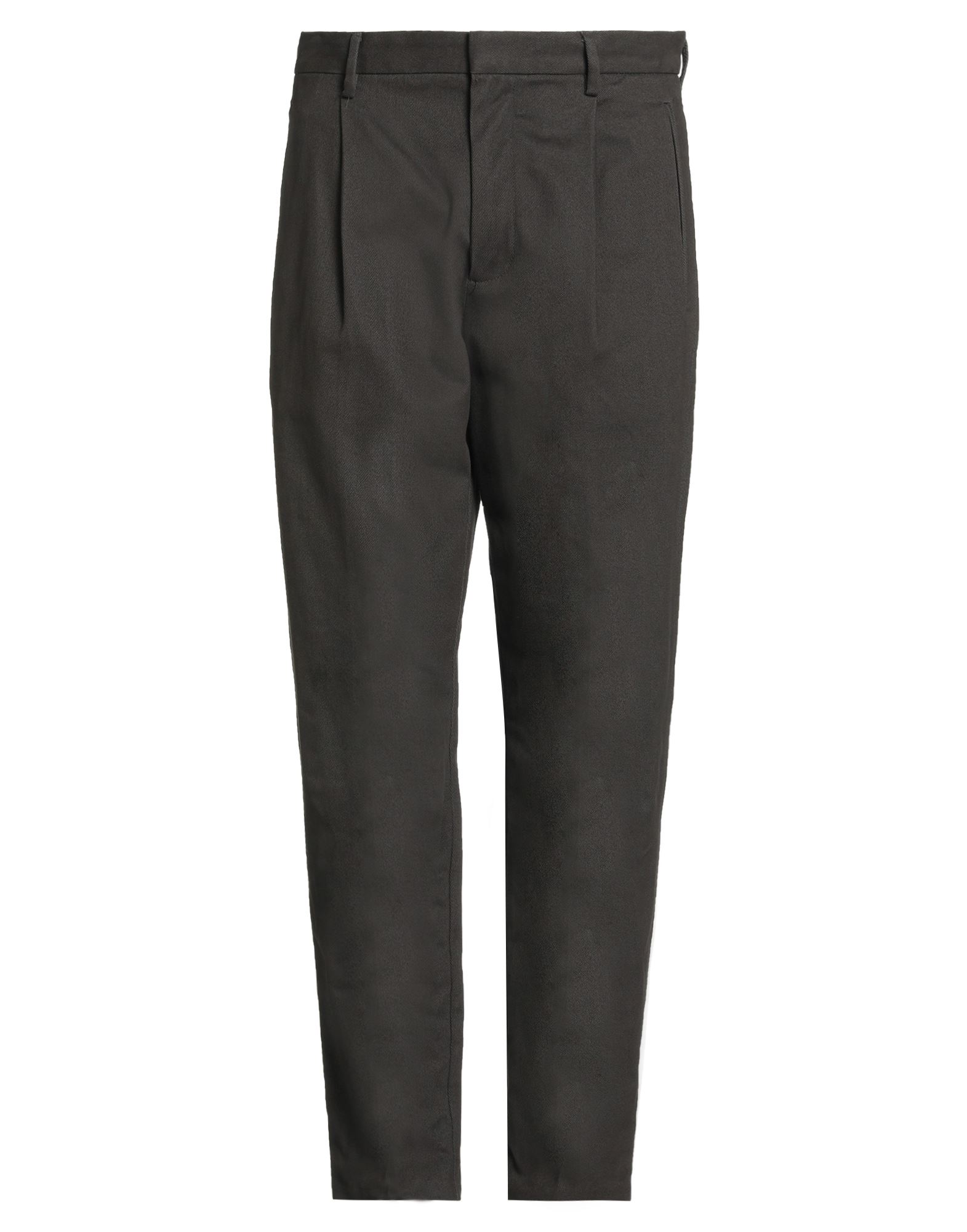 캐주얼 팬츠, 개버딘, 솔리드 컬러, 브랜드 로고, 다트, 하이 웨이스트, 스트레이트 레그, 레귤러 핏, 지퍼 여밈, 후크 여밈, 웰트 포켓, 세탁기로 세탁, 표백 금지, 건조기 사용불가. 이미지