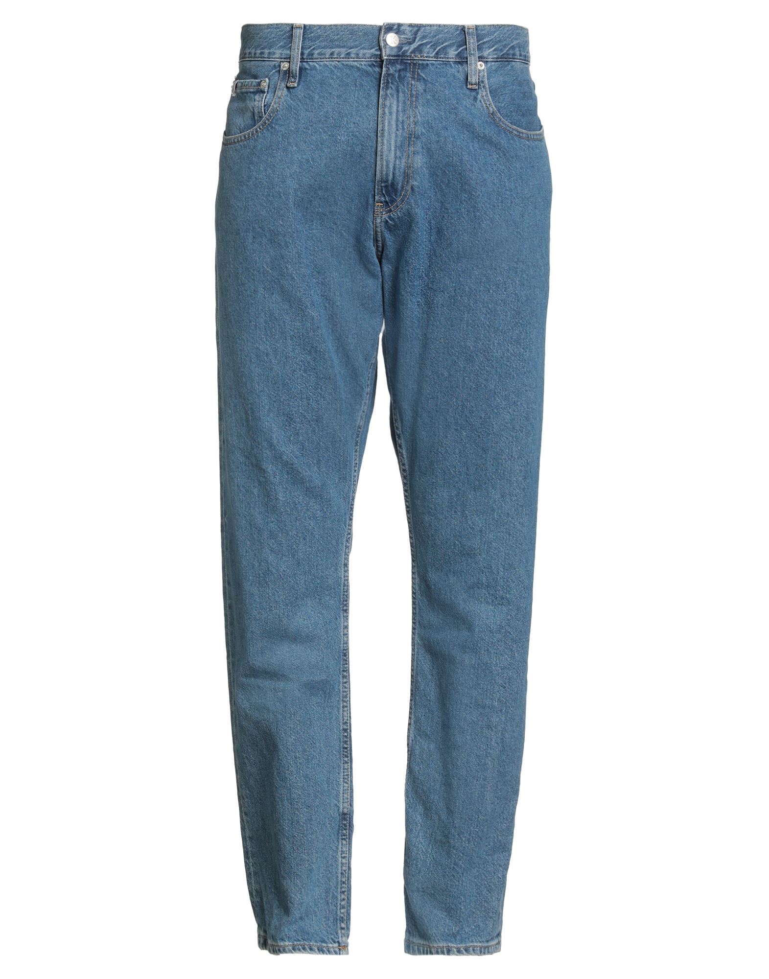 테이퍼드 진, 데님, 솔리드 컬러, 브랜드 로고, 미디엄 워싱, 하이 웨이스트, 벨트 루프, 레귤러 핏, 지퍼 여밈, 1 버튼, 멀티 포켓, 세탁기로 세탁, 표백 금지, 건조기 사용가능, 동물성 비섬유 자재 함유. 이미지