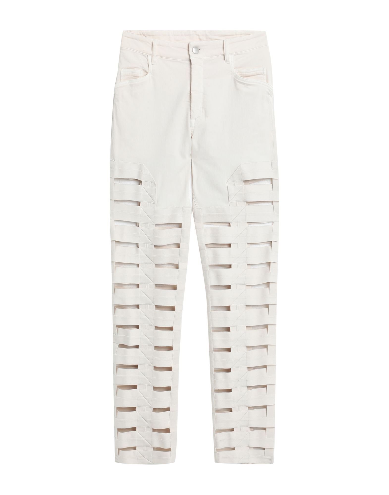 데님, 저지, 오픈워크, 장식 부착 없음, 솔리드 컬러, 컬러 워싱, 하이 웨이스트, 벨트 루프, 스트레이트 레그, 스키니, 안감없음, 1 버튼, 지퍼 클로저, 멀티 포켓, 스키니 스타일. 이미지