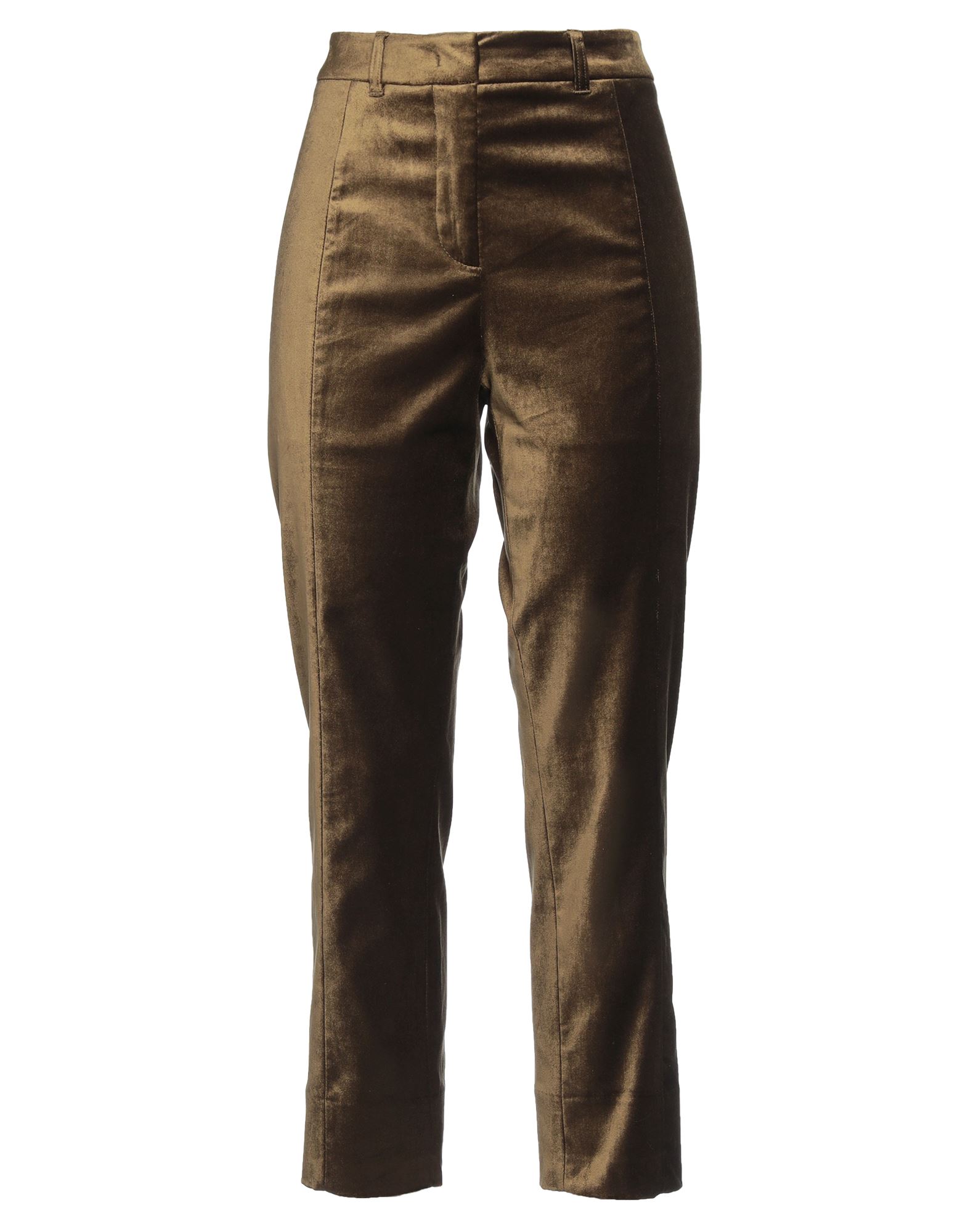 벨벳, 장식 부착 없음, 솔리드 컬러, 레귤러 핏, 크롭트, 테이퍼드 팬츠. 이미지