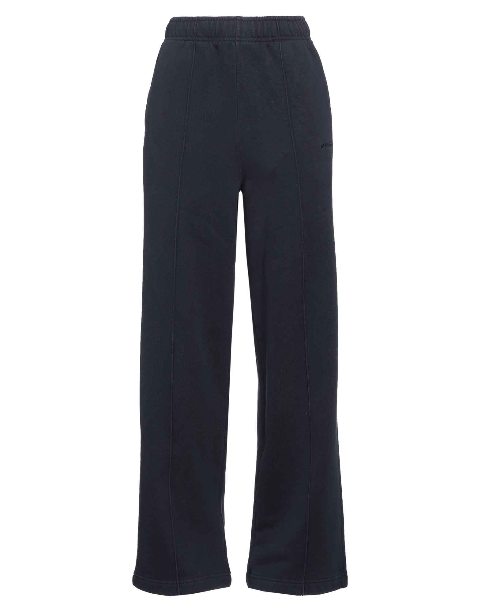 트랙 팬츠, 프렌치 테리, 자수 로고 장식, 솔리드 컬러, 하이 웨이스트, 엘라스틱 웨이스트라인, 컴포트 핏, 드로스트링 여밈, 멀티 포켓, 세탁기로 세탁, 표백 금지, 건조기 사용불가. 이미지