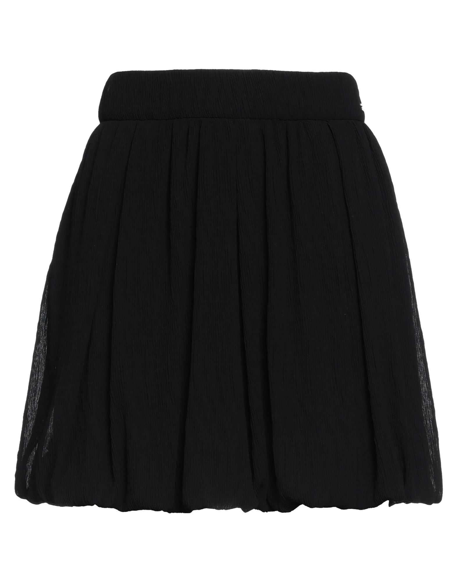 벌룬 스커트, 크레이프, 솔리드 컬러, 브랜드 로고, 안감있음, 지퍼 여밈, 포켓 없음, 세탁기로 세탁, 건조기 사용불가. 이미지