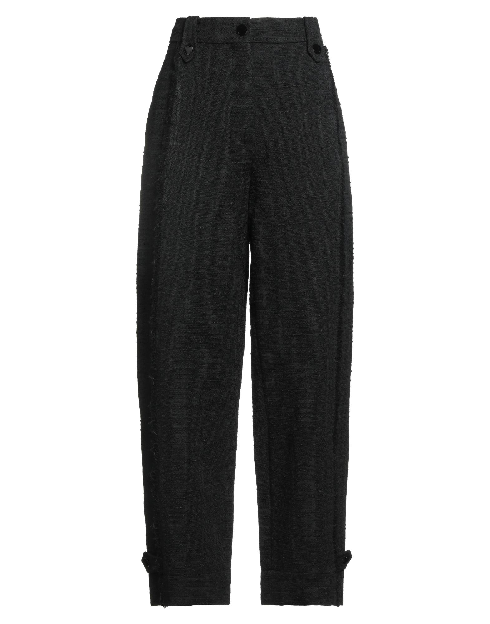 스트레이트 레그 팬츠, 트위드, 솔리드 컬러, 장식 부착 없음, 하이 웨이스트, 벨트 루프, 레귤러 핏, 지퍼 여밈, 멀티 포켓, 드라이클리닝, 표백 금지, 건조기 사용불가, 편안함과 우아함이 결합된 격식을 갖춘 세련된 포멀 오피스 룩. 이미지