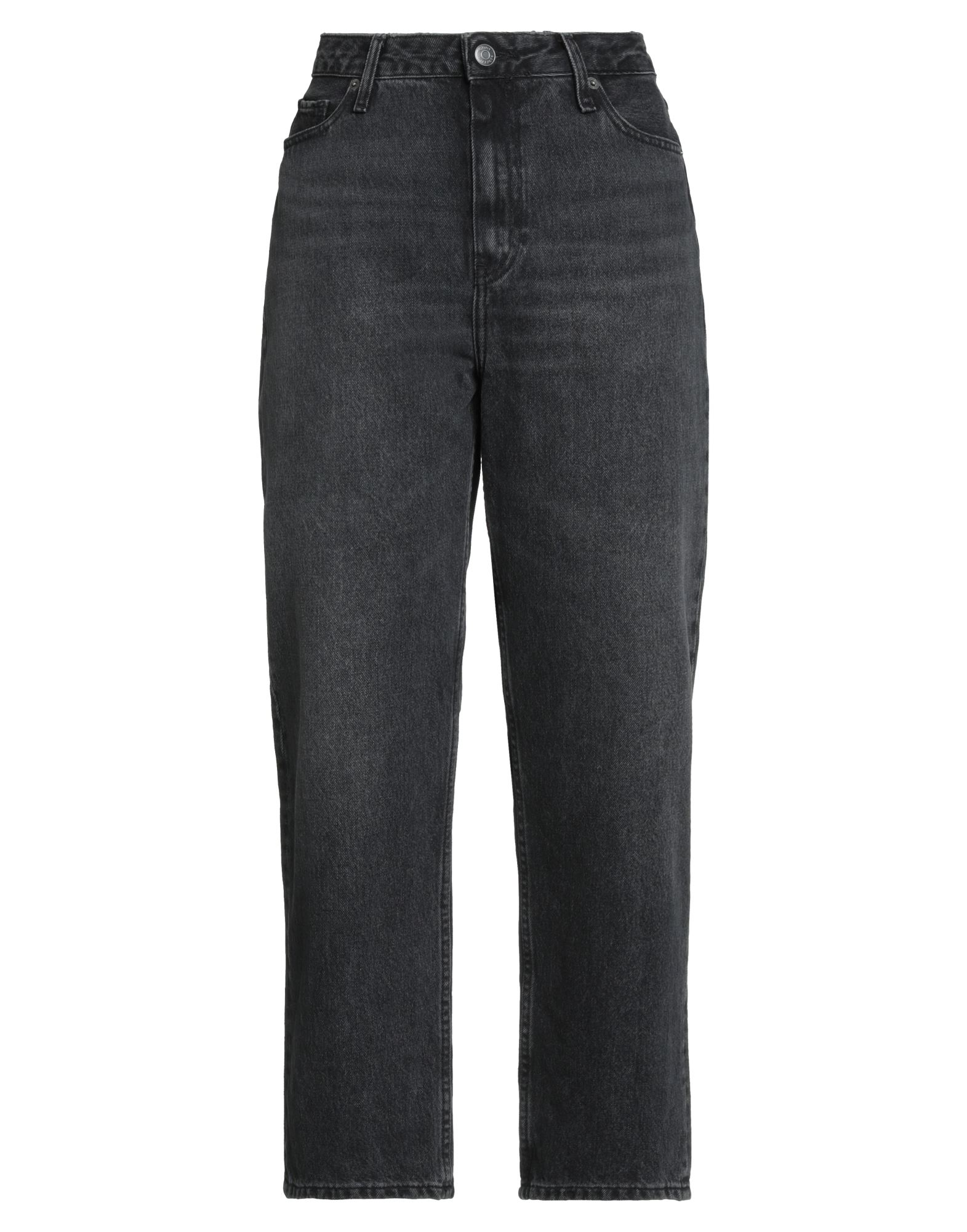 맘 진, 데님, 바랜 효과, 솔리드 컬러, 브랜드 로고, 컬러 워싱, 하이 웨이스트, 벨트 루프, 레귤러 핏, 지퍼 여밈, 1 버튼, 멀티 포켓, 세탁기로 세탁, 표백 금지, 건조기 사용불가, 동물성 비섬유 자재 함유. 이미지