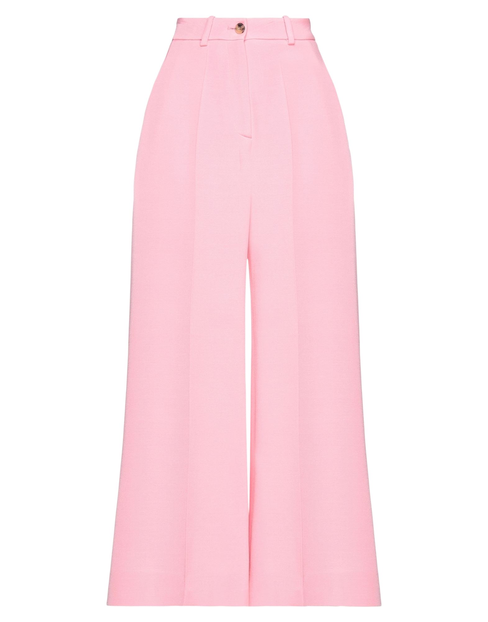 크레이프, 장식 부착 없음, 솔리드 컬러, 하이 웨이스트, 와이드 레그, regular fit, κλείσιμο με φερμουάρ, 1 버튼, 멀티 포켓, 동물성 비섬유 자재 함유, 라지 핏, 벨트 루프. 이미지