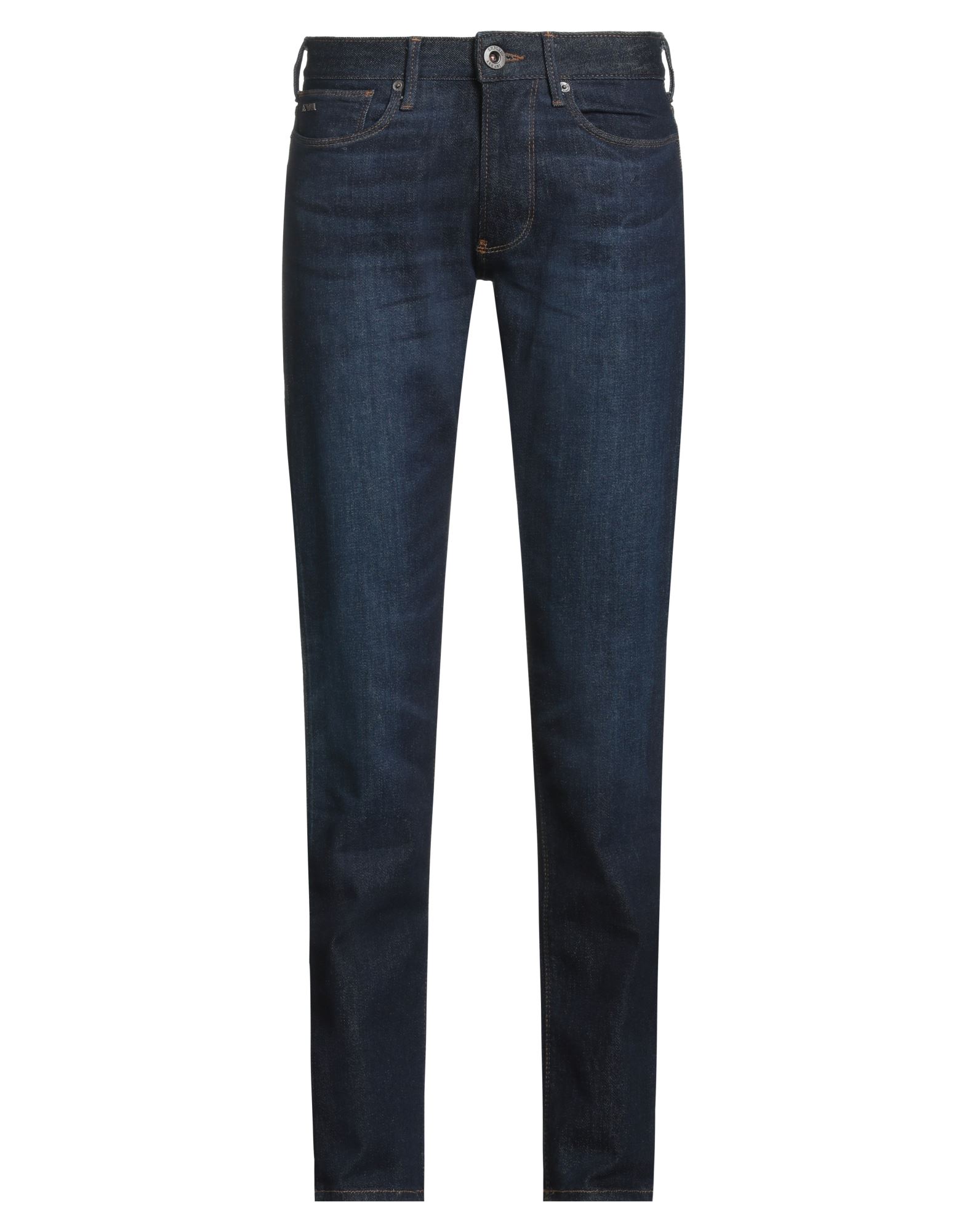 스트레이트 레그 진, 데님, 바랜 효과, 솔리드 컬러, 장식 부착 없음, 다크 워싱, 노멀 웨이스트, 레귤러 핏, 1 버튼, 지퍼 여밈, 멀티 포켓, 세탁기 세탁 또는 드라이클리닝, 건조기 사용불가, 동물성 비섬유 자재 함유, 크롭트. 이미지