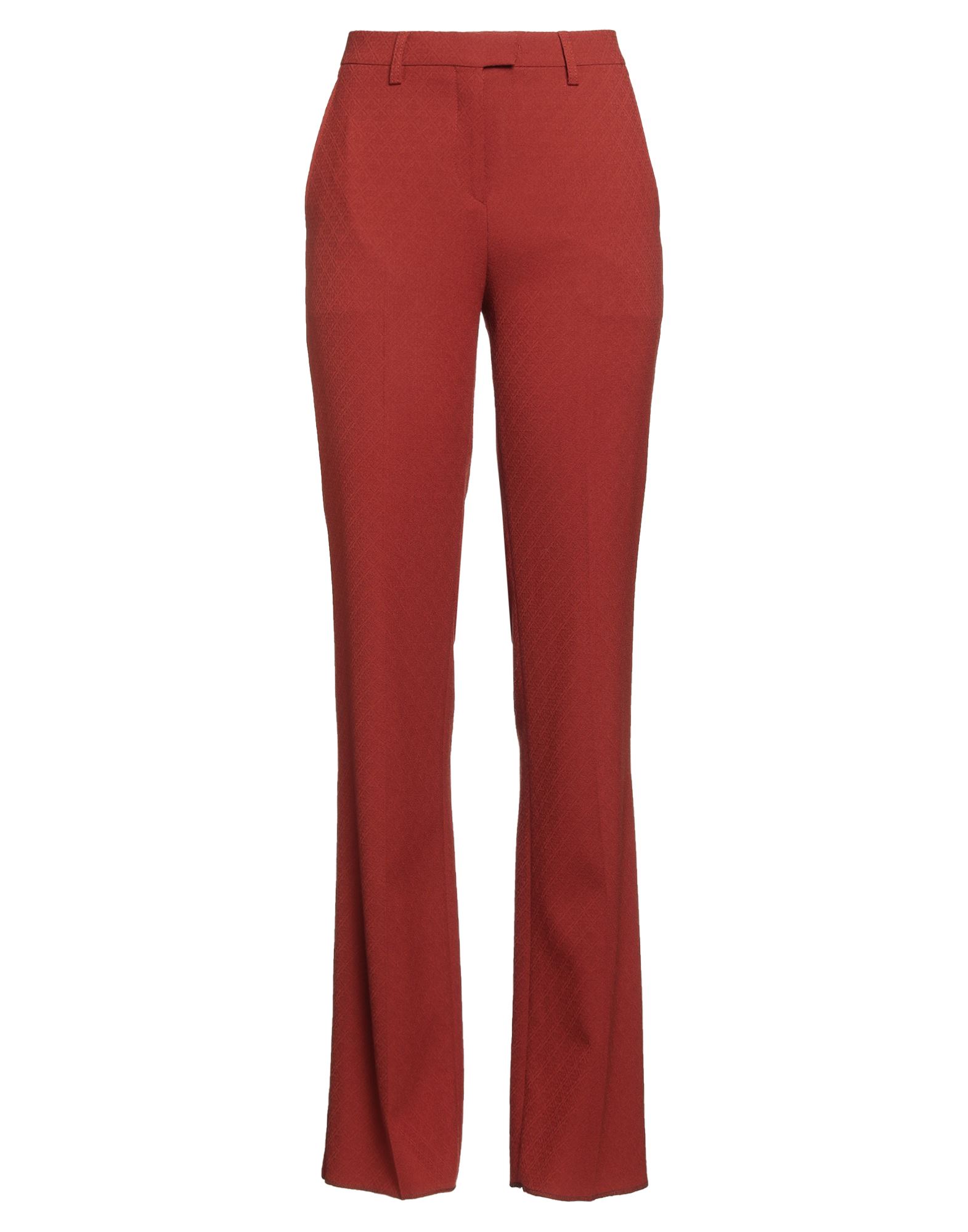 부츠컷 팬츠, 울 보일, 자카드, 솔리드 컬러, 장식 부착 없음, 하이 웨이스트, 벨트 루프, 레귤러 핏, 후크 여밈, 지퍼 여밈, 슬릿 포켓, 스트레치, 드라이클리닝, 표백 금지, 건조기 사용불가. 이미지