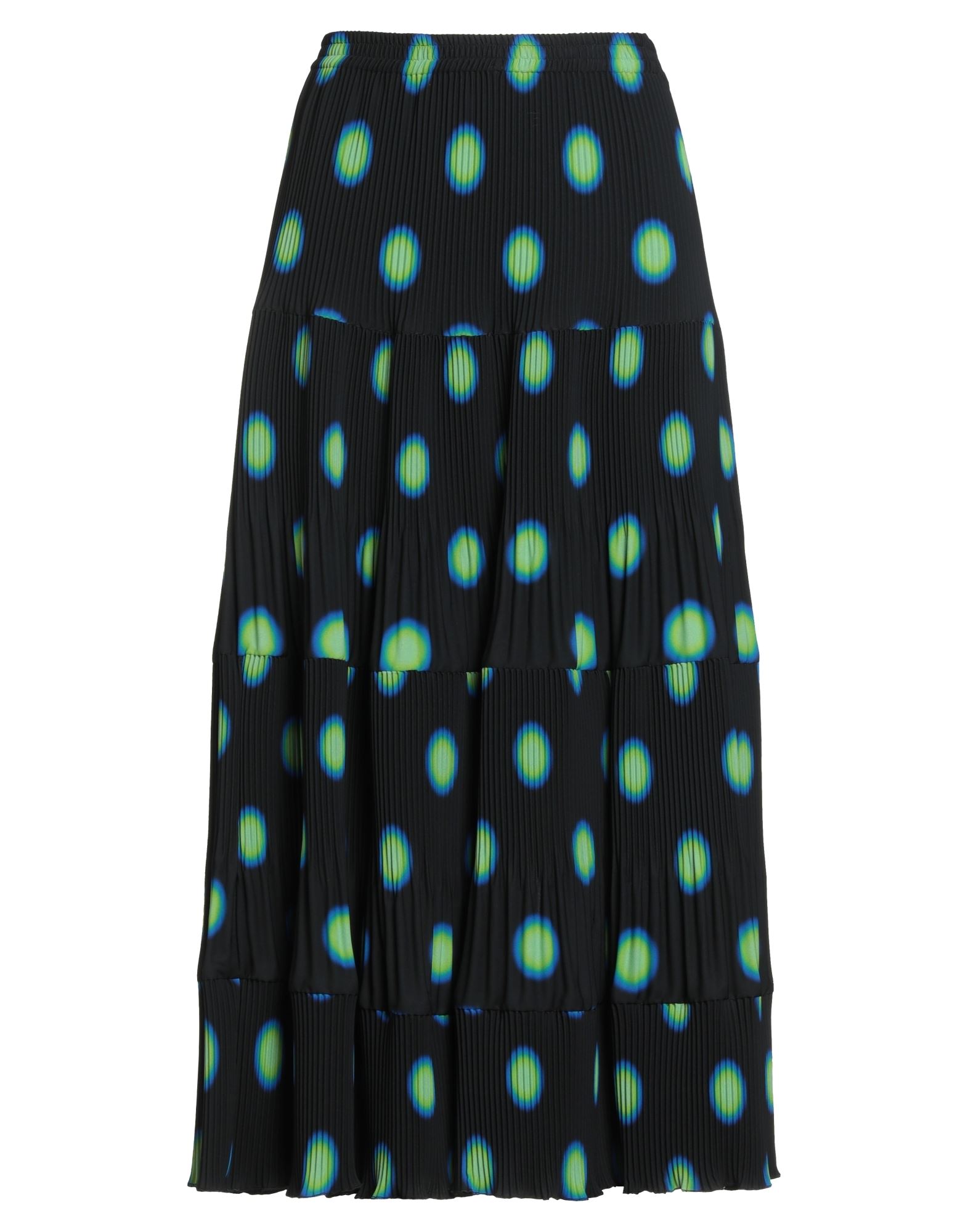 디바이디드 스커트, 크레이프, 폴카도트, 주름 가공, 랩 스타일, 하이 웨이스트, 지퍼 여밈, 포켓 없음, 세탁기 세탁 또는 드라이클리닝, 표백 금지, 건조기 사용불가. 이미지