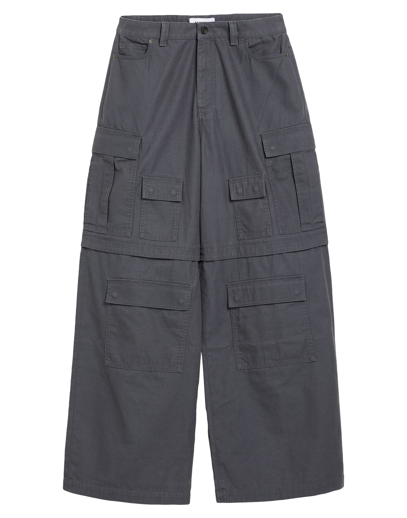 카고 팬츠, 캔바스, 솔리드 컬러, 자수 로고 장식, 하이 웨이스트, 벨트 루프, 레귤러 핏, 버튼 여밈, 지퍼 여밈, 플랩 포켓, 세탁기 세탁 또는 드라이클리닝, 표백 금지, 건조기 사용불가. 이미지