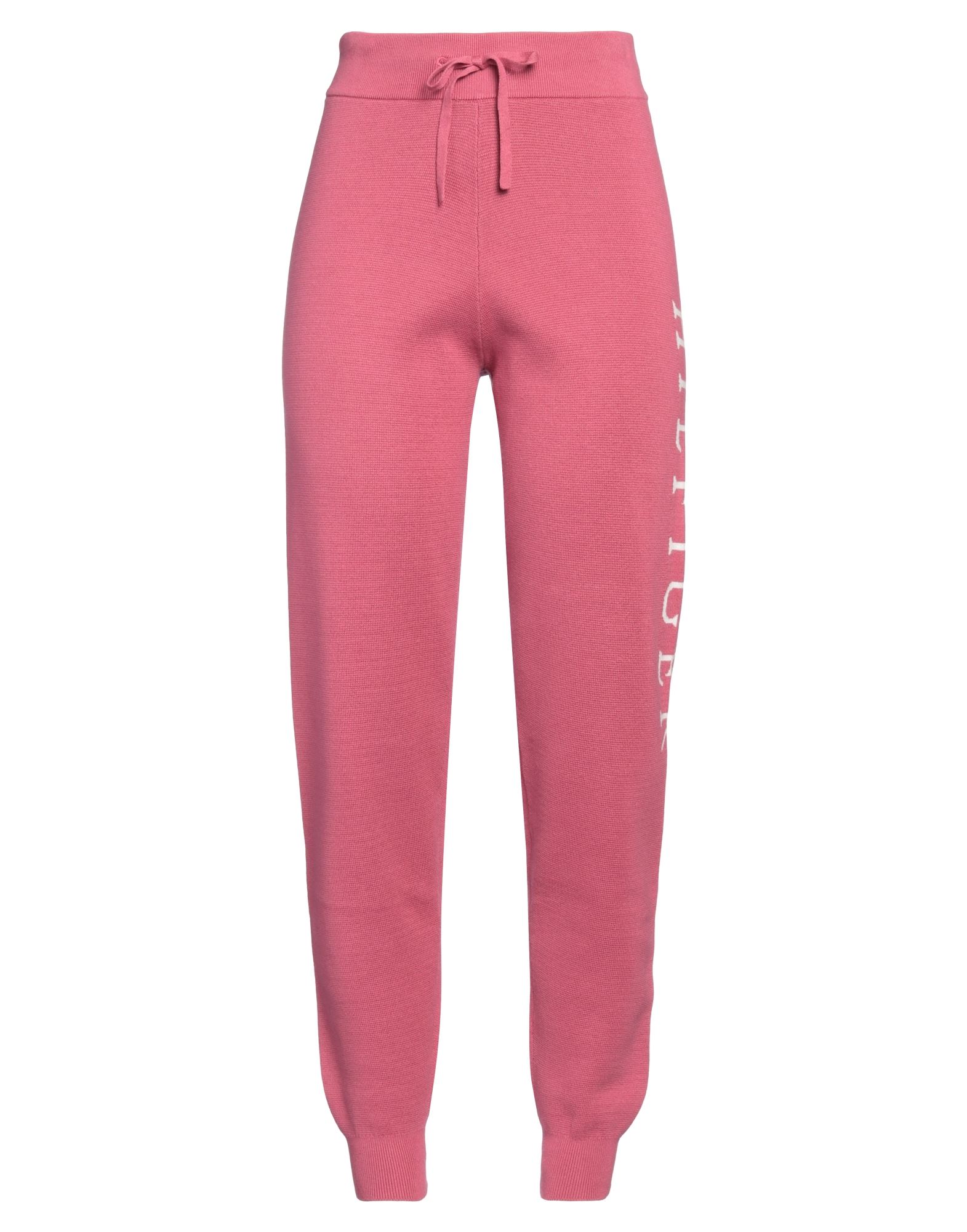 니트 소재, 라이트웨이트 니트, 브랜드 로고, 투톤 패턴, 하이 웨이스트, 엘라스틱 웨이스트라인, 컴포트 핏, 드로스트링 여밈, 포켓 없음, 드라이클리닝, 표백 금지, 건조기 사용불가, 테이퍼드 팬츠. 이미지